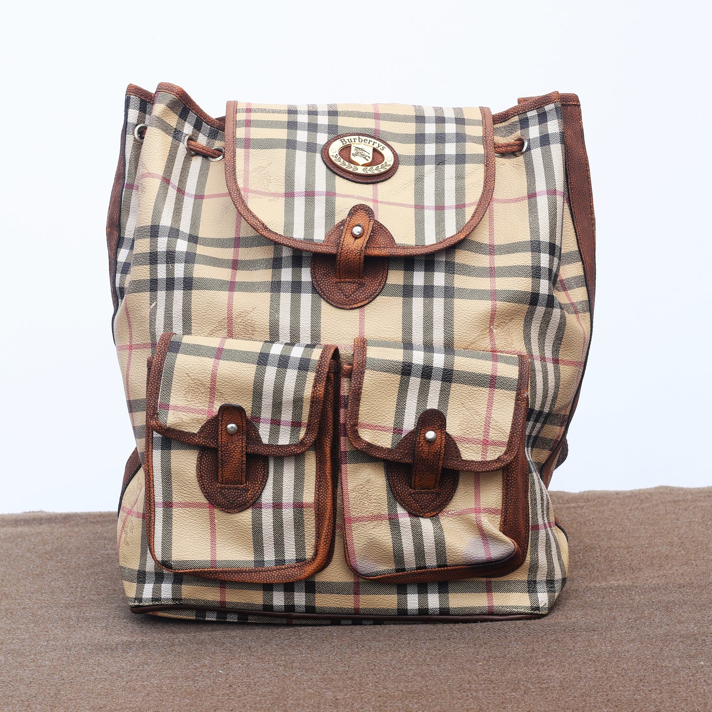 Vintage Burberrys' London Check Canvas Thrifted Backpack – Classic Nova Check