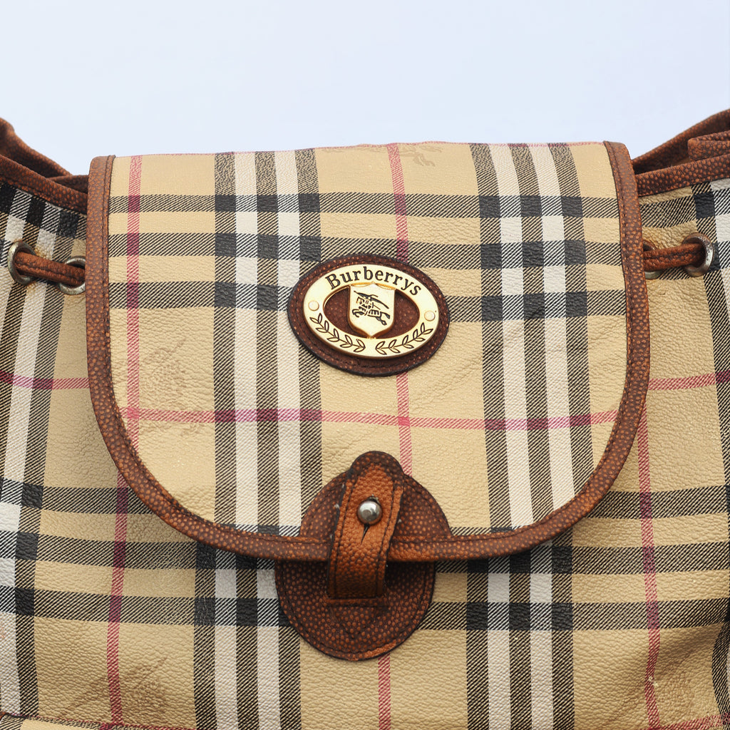 Vintage Burberrys' London Check Canvas Thrifted Backpack – Classic Nova Check