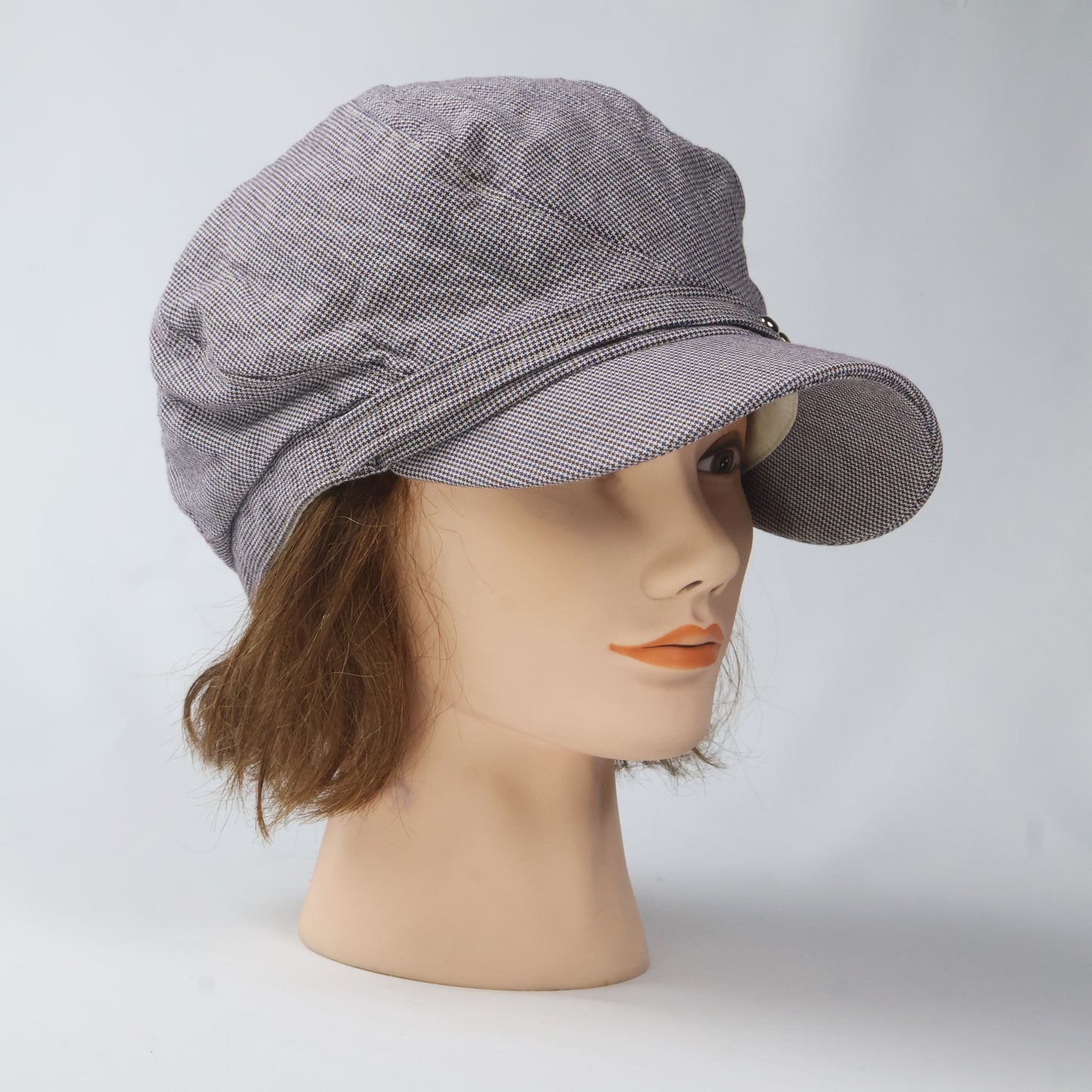 Slouchy Studded Cabbie Cap - Grey