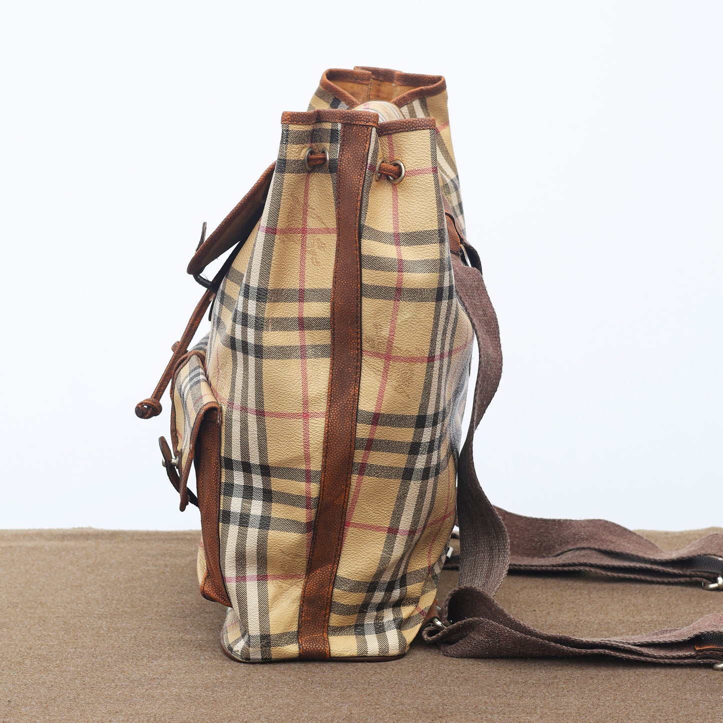 Vintage Burberrys' London Check Canvas Thrifted Backpack – Classic Nova Check