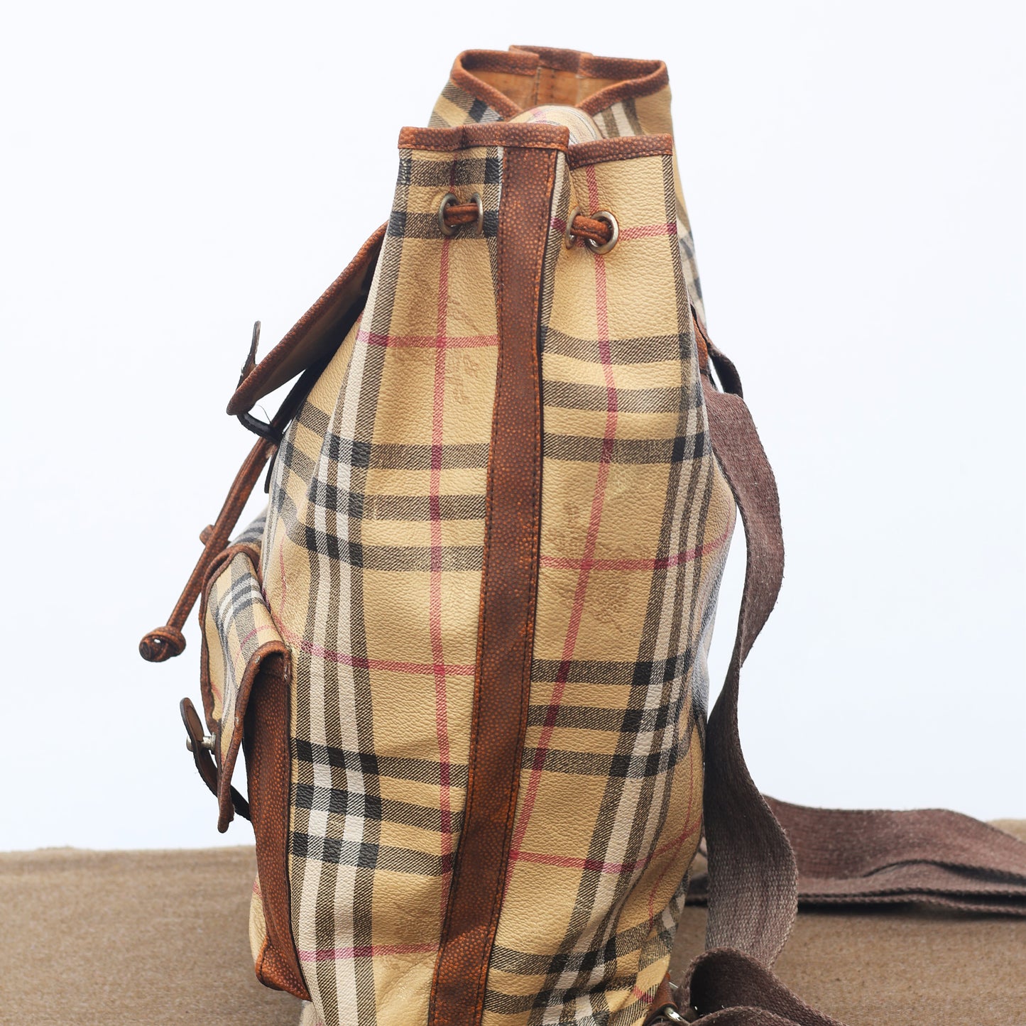 Vintage Burberrys' London Check Canvas Thrifted Backpack – Classic Nova Check