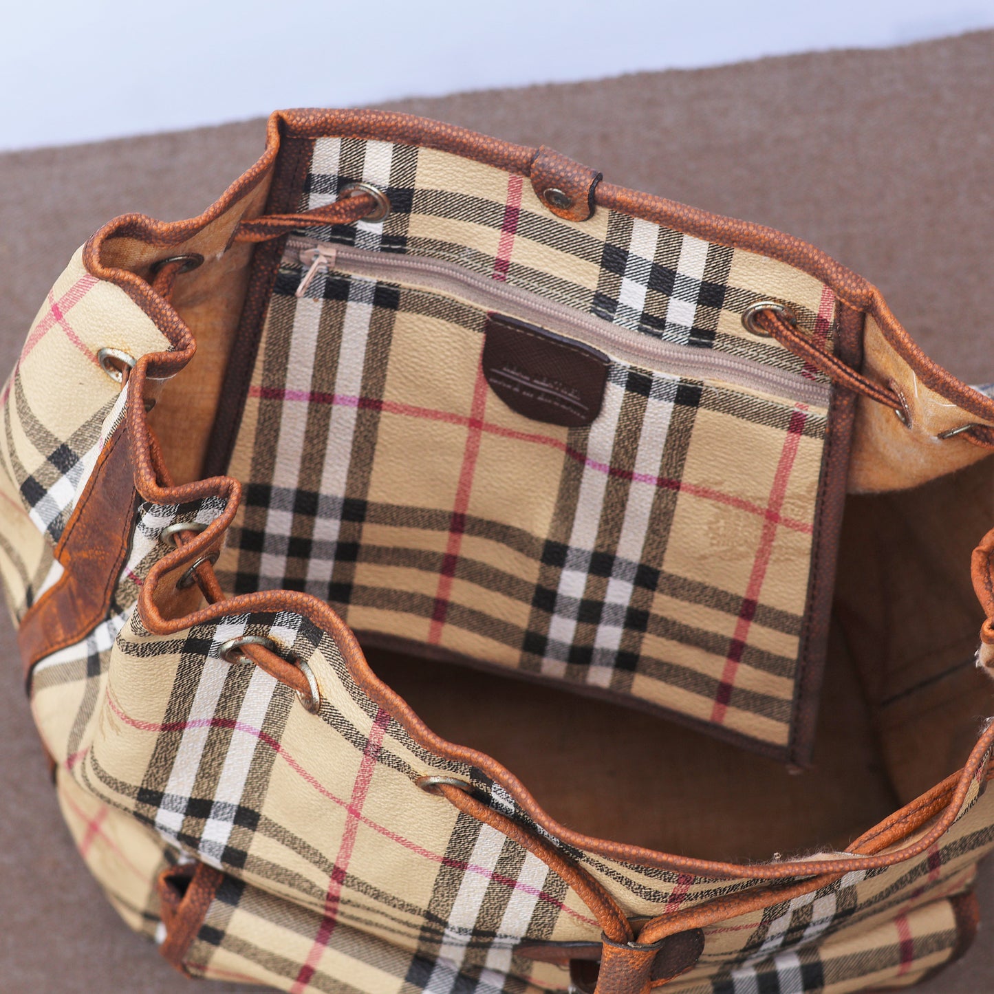 Vintage Burberrys' London Check Canvas Thrifted Backpack – Classic Nova Check