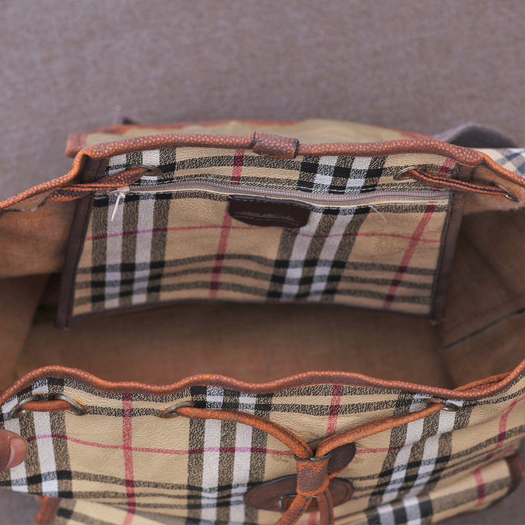 Vintage Burberrys' London Check Canvas Thrifted Backpack – Classic Nova Check