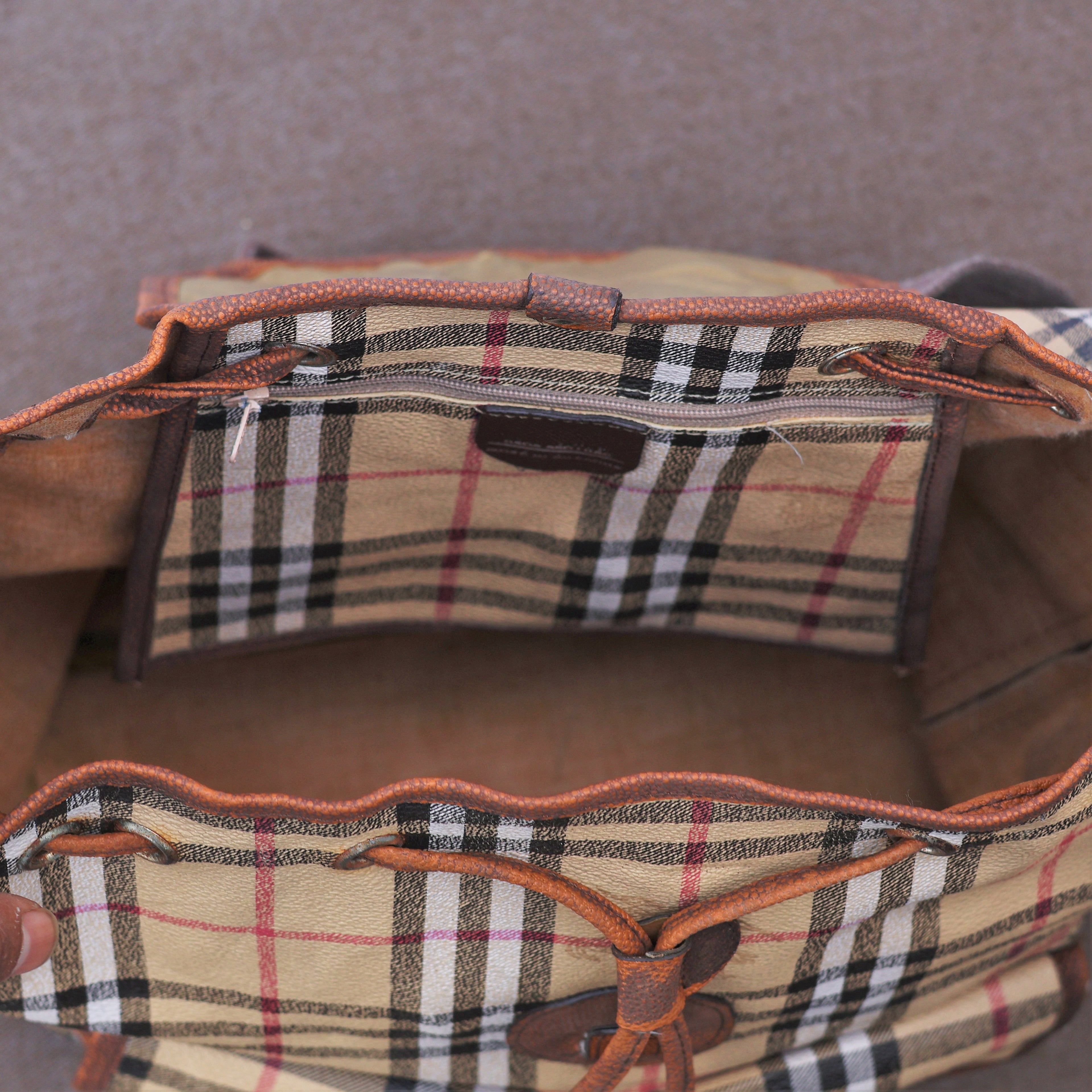 Vintage Burberrys' London Check Canvas Thrifted Backpack – Classic Nova Check