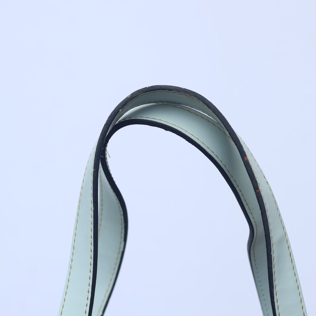 Retro "LOVE IT" Graphic Leather Thrifted Tote Bag - Mint Green