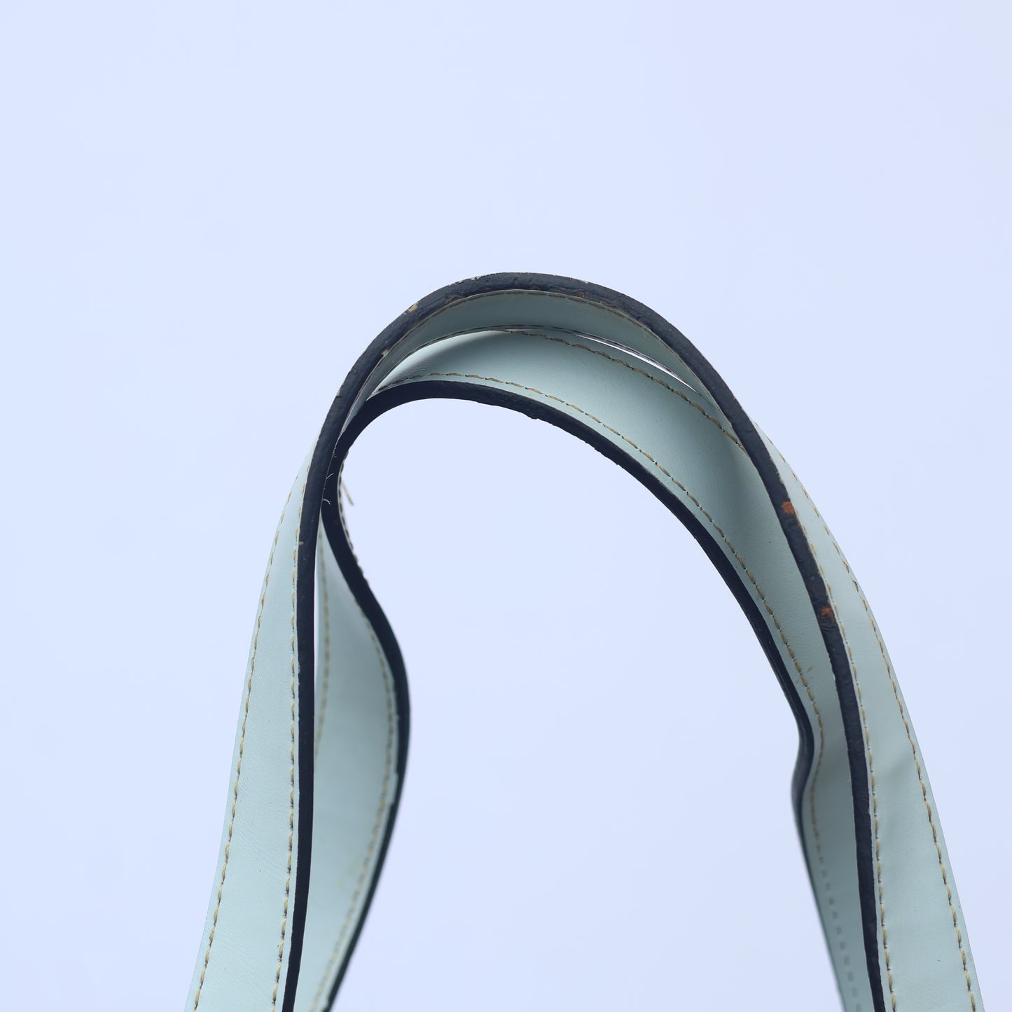 Retro "LOVE IT" Graphic Leather Thrifted Tote Bag - Mint Green