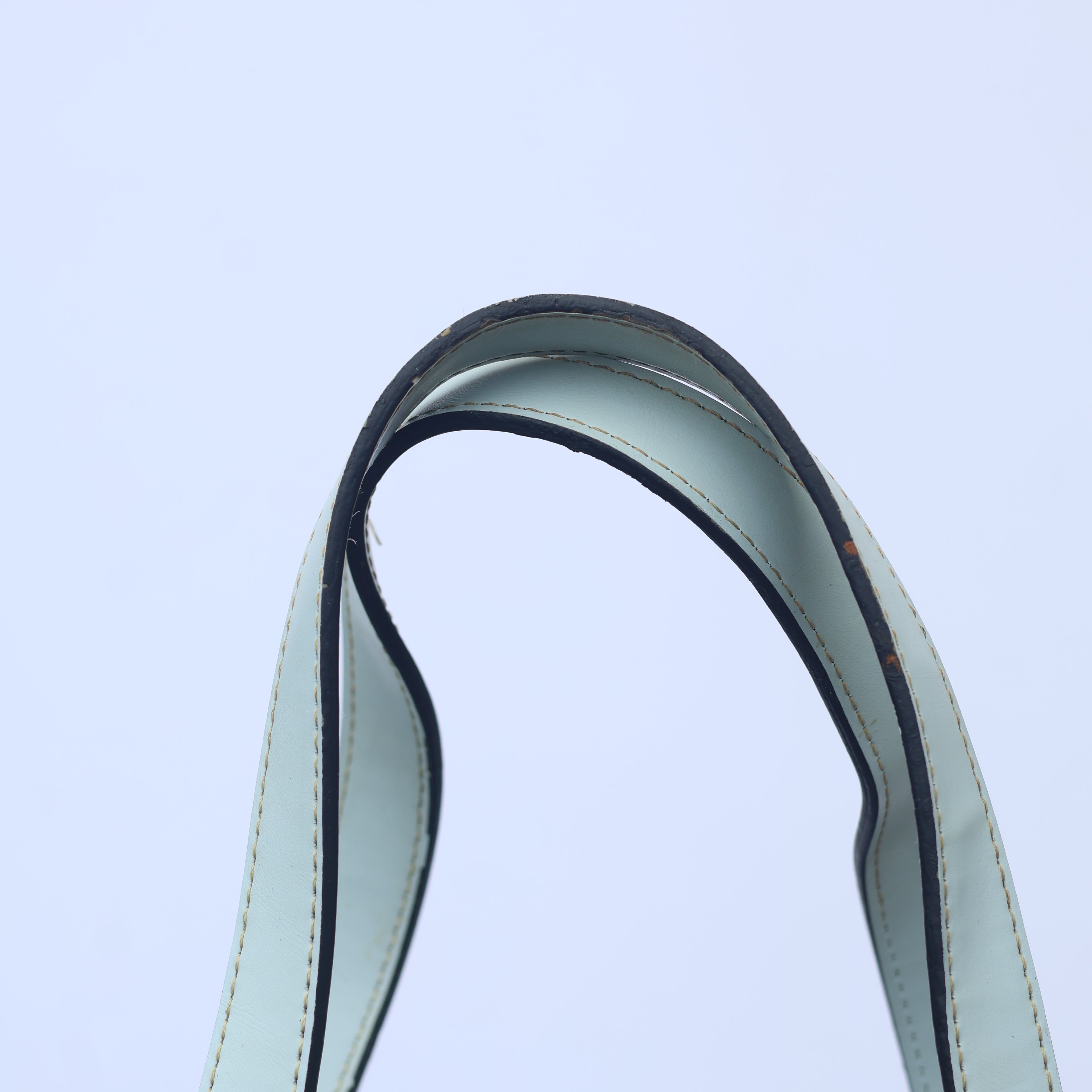 Retro "LOVE IT" Graphic Leather Thrifted Tote Bag - Mint Green