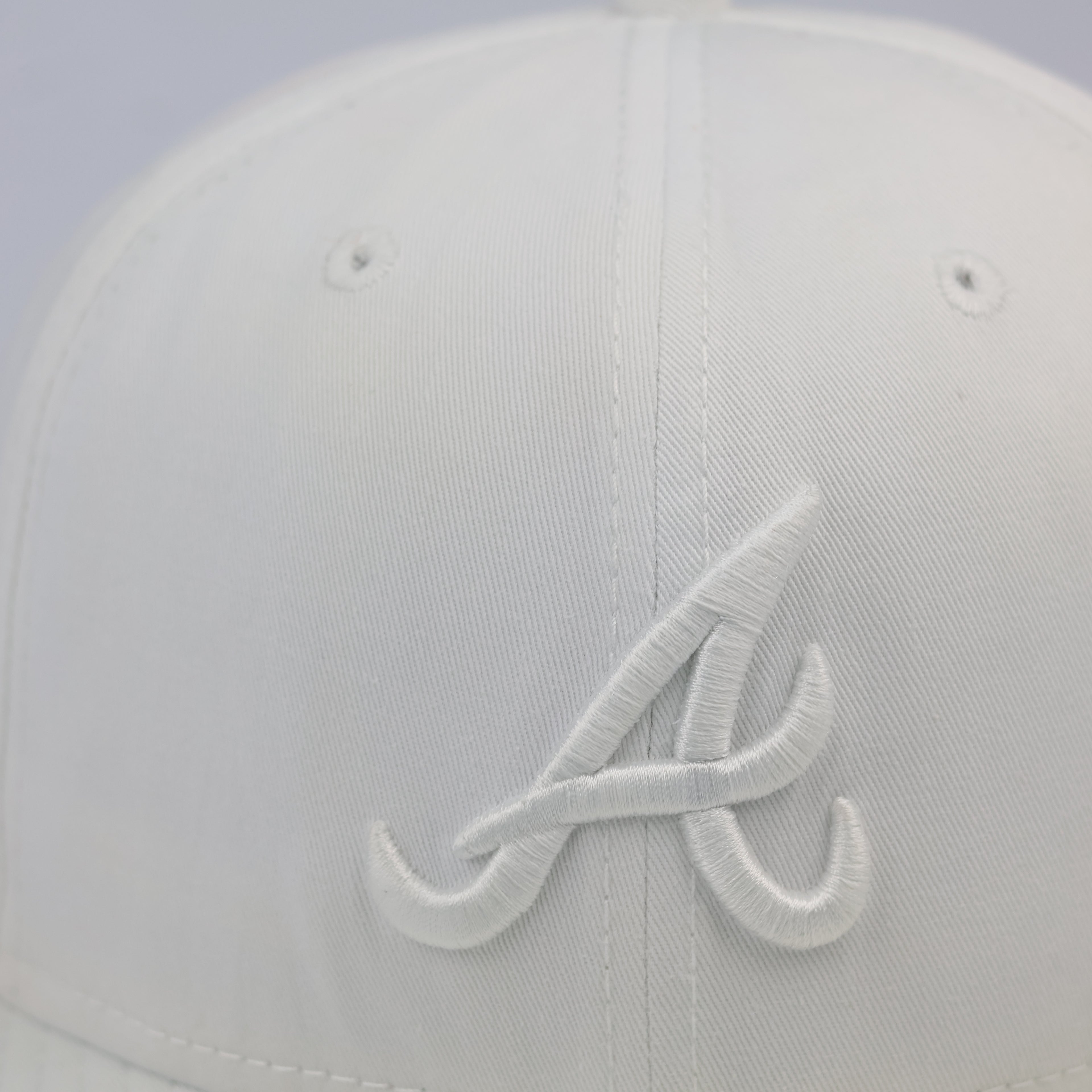 Vintage New Era 59FIFTY Atlanta Braves All-White Fitted Thrifted Hat