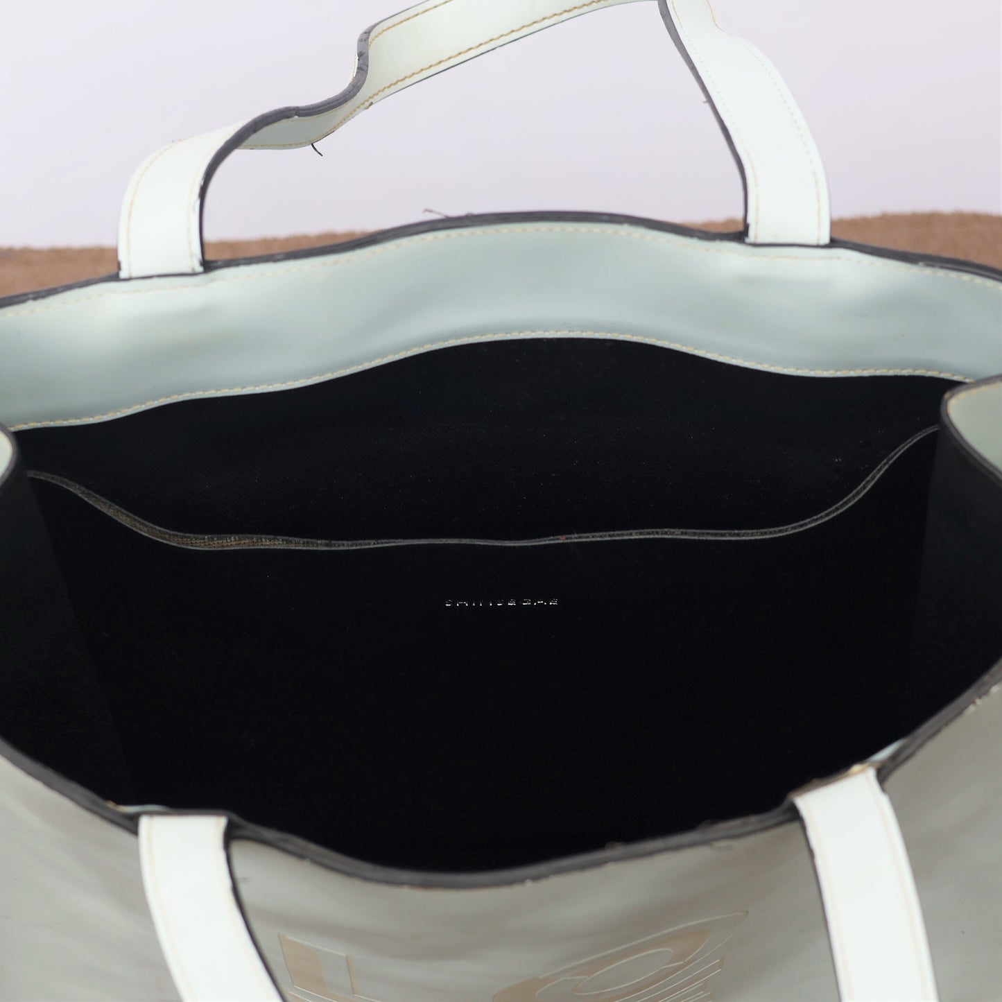 Retro "LOVE IT" Graphic Leather Thrifted Tote Bag - Mint Green