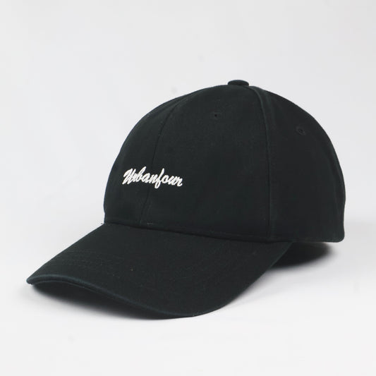 Black "Urbanfour" Script Logo Cap