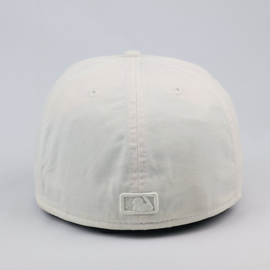 Vintage New Era 59FIFTY Atlanta Braves All-White Fitted Thrifted Hat