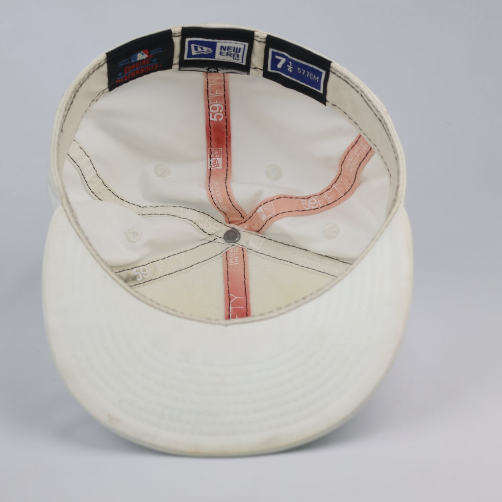 Vintage New Era 59FIFTY Atlanta Braves All-White Fitted Thrifted Hat
