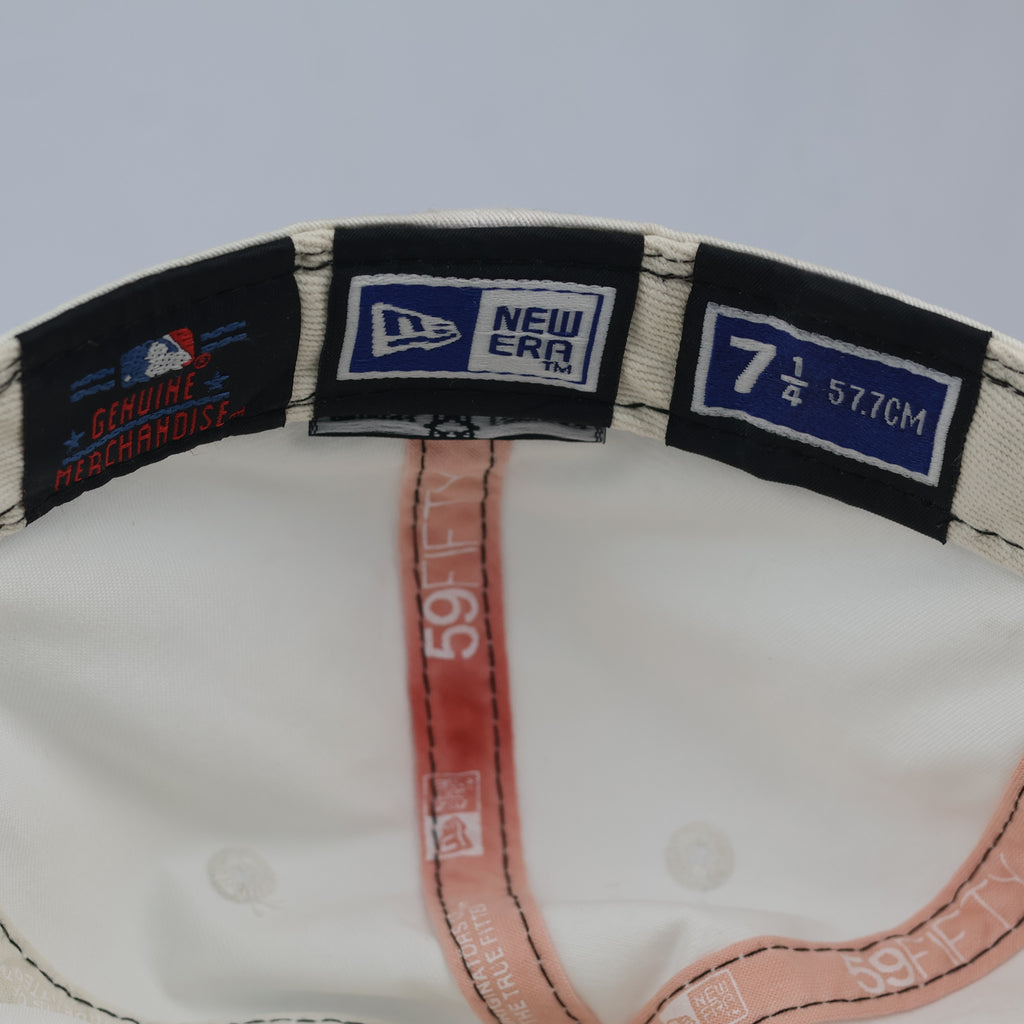 Vintage New Era 59FIFTY Atlanta Braves All-White Fitted Thrifted Hat