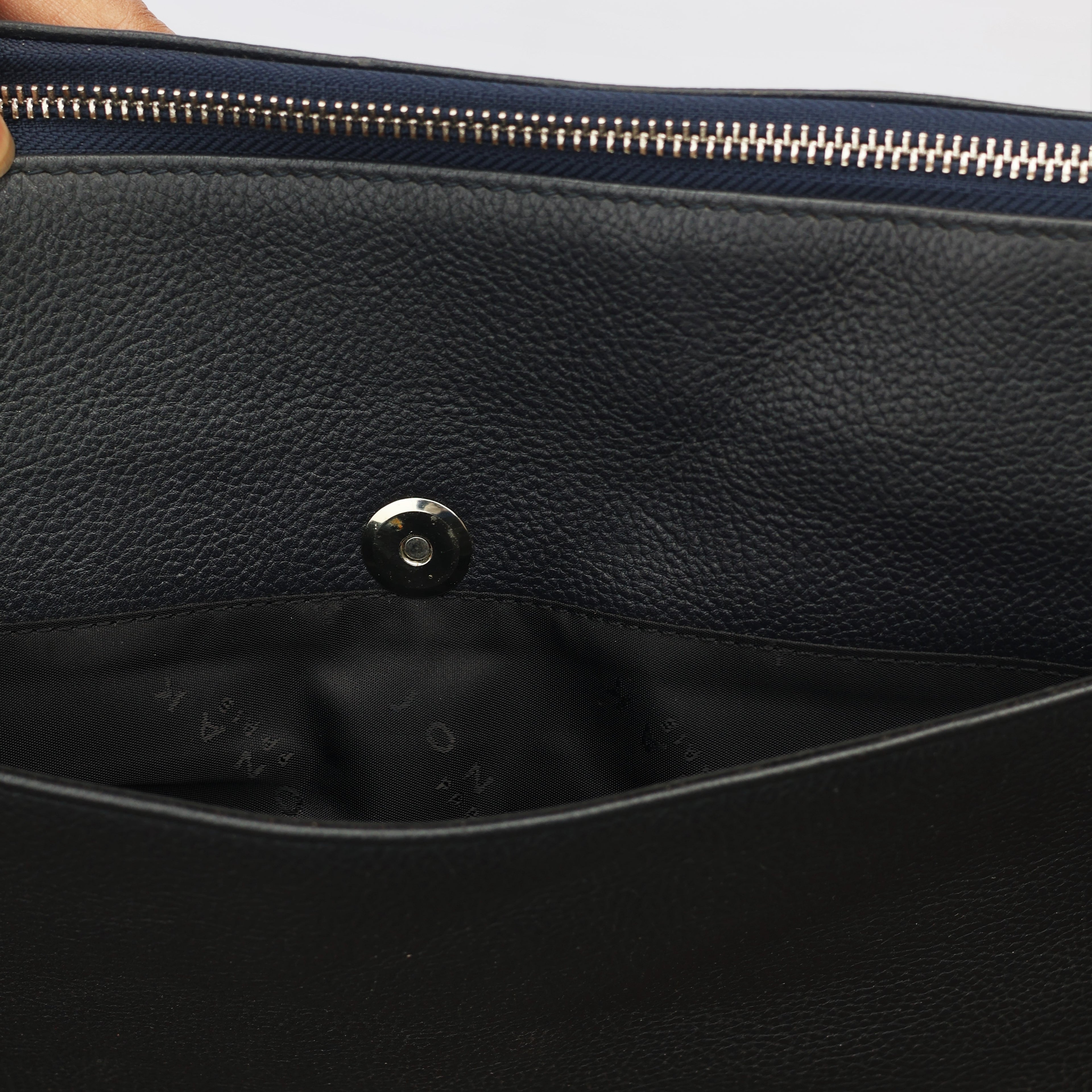 Premium Jonak Paris Leather Portfolio Clutch with Croc Detail -Thrifted