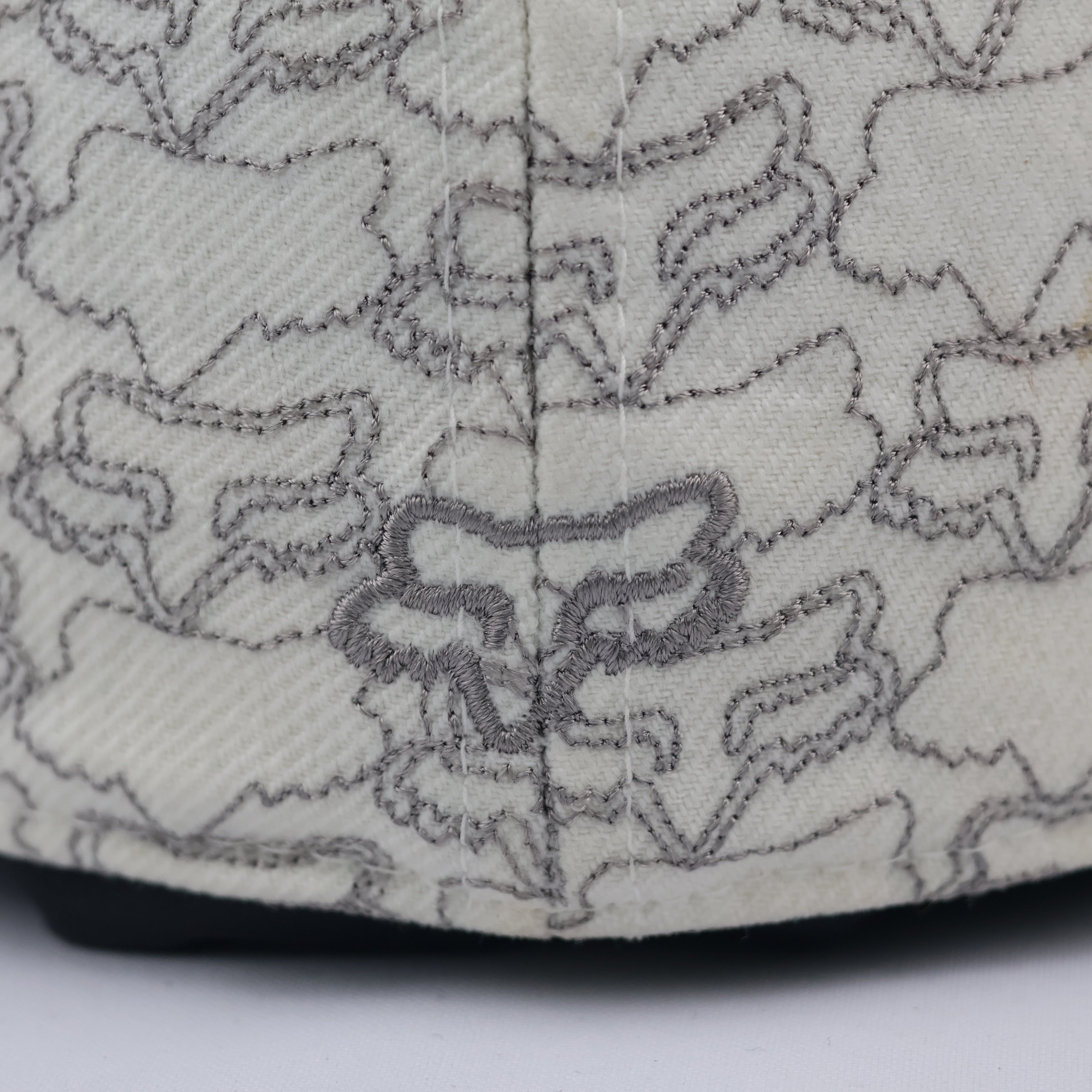 Fox Racing All-Over Print Logo Flat Brim Cap | Cream Monogram Fitted Hat
