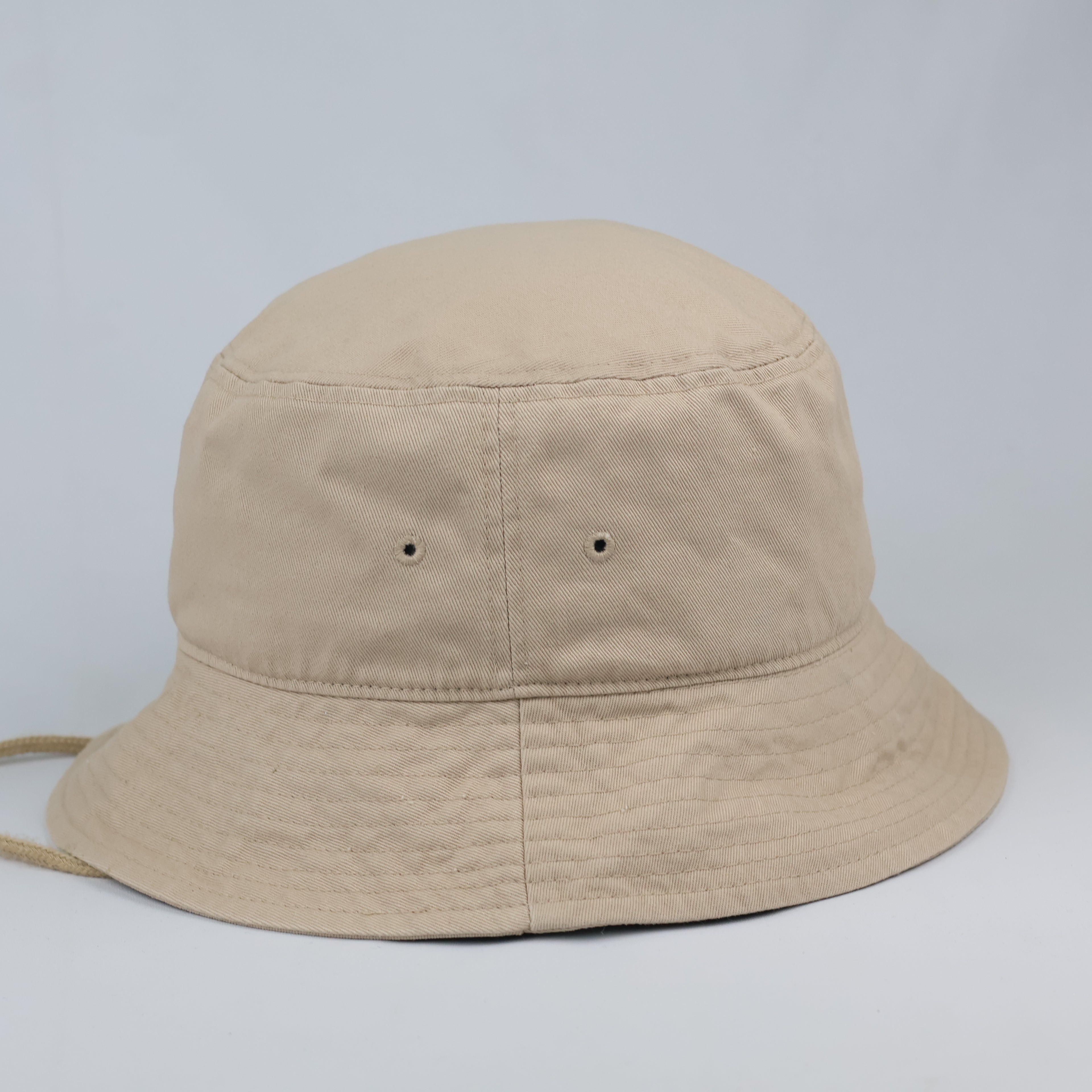 Vintage TYCO Market Beige Cotton Bucket Hat | Adjustable Outdoor Sun Hat
