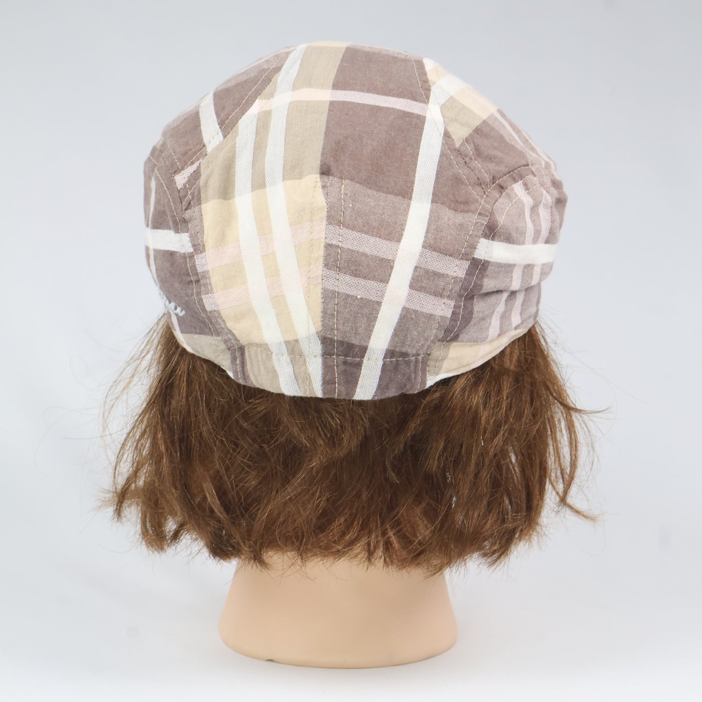 "Nepa" Plaid Newsboy Cap - Brown/Beige