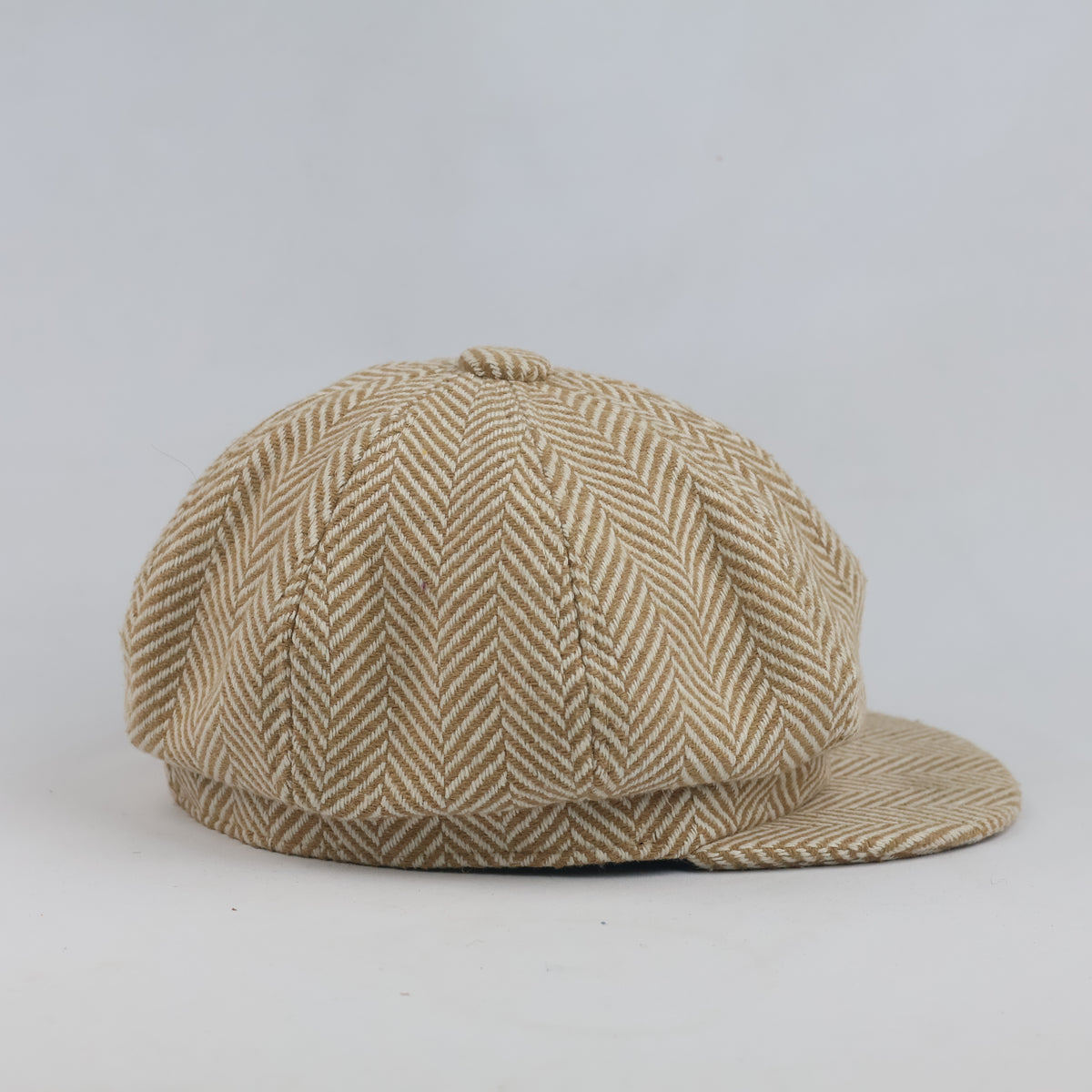 thrifted LaLa Herringbone Tweed Vintage Newsboy Cap | 10071