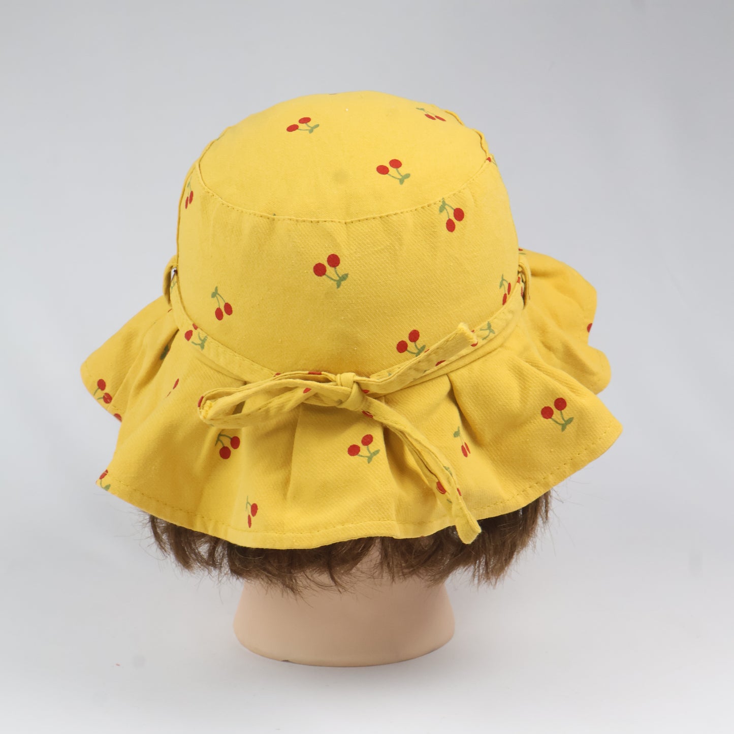 Kids' Cherry Print Ruffled Sun Hat - Yellow
