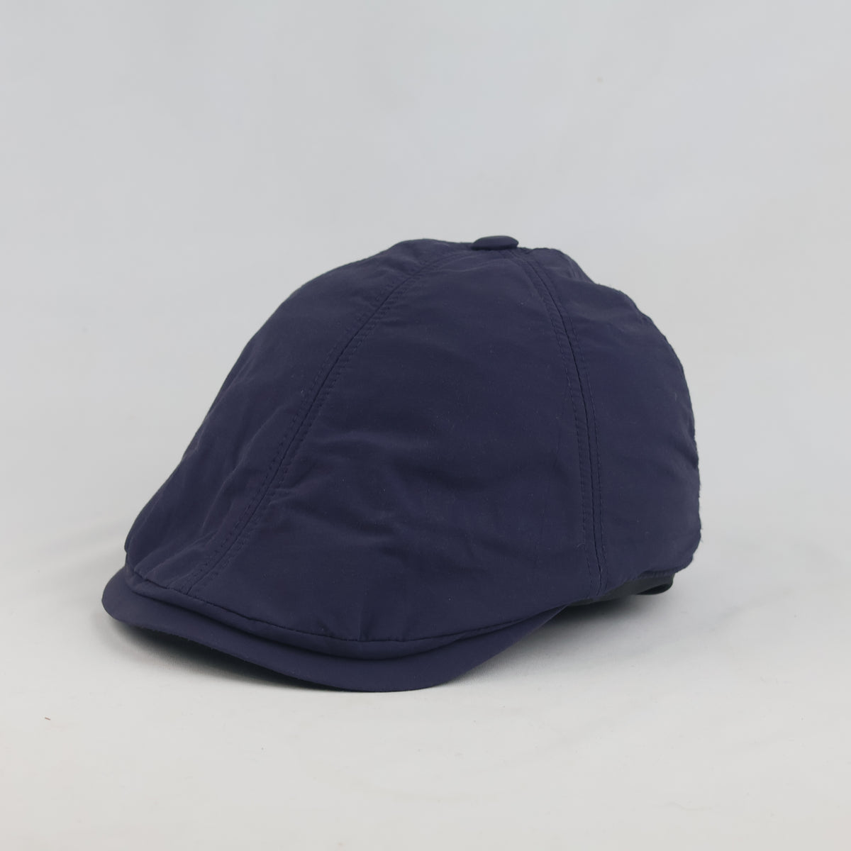Thrifted Plain Navy Blue Strapback Driving Newsboy Cap | 10137