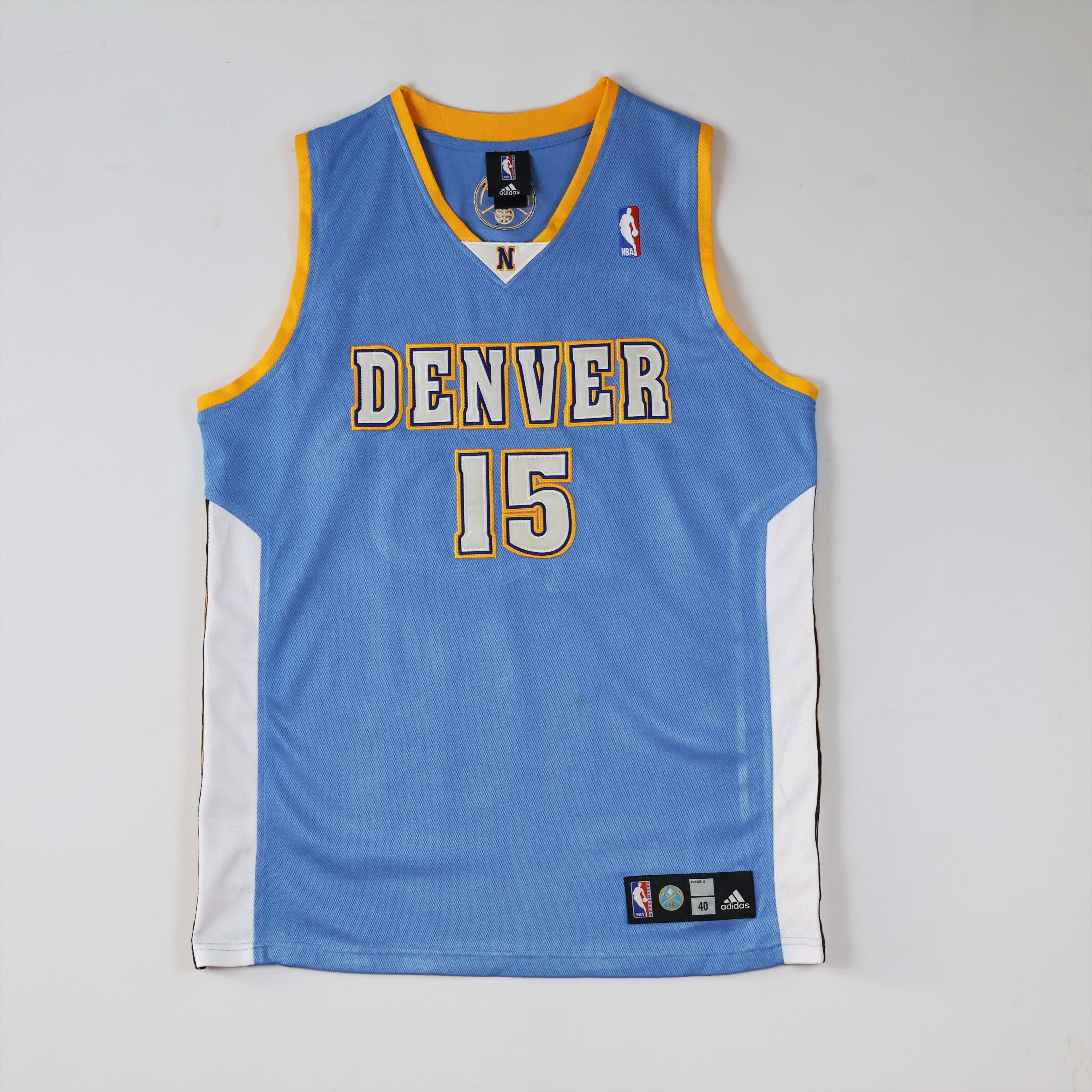Vintage Adidas NBA Denver Nuggets Carmelo Anthony #15 Basketball Thrifted Jersey - Blue