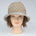 Boho Broderie Anglaise Bucket Hat - Beige & Gray