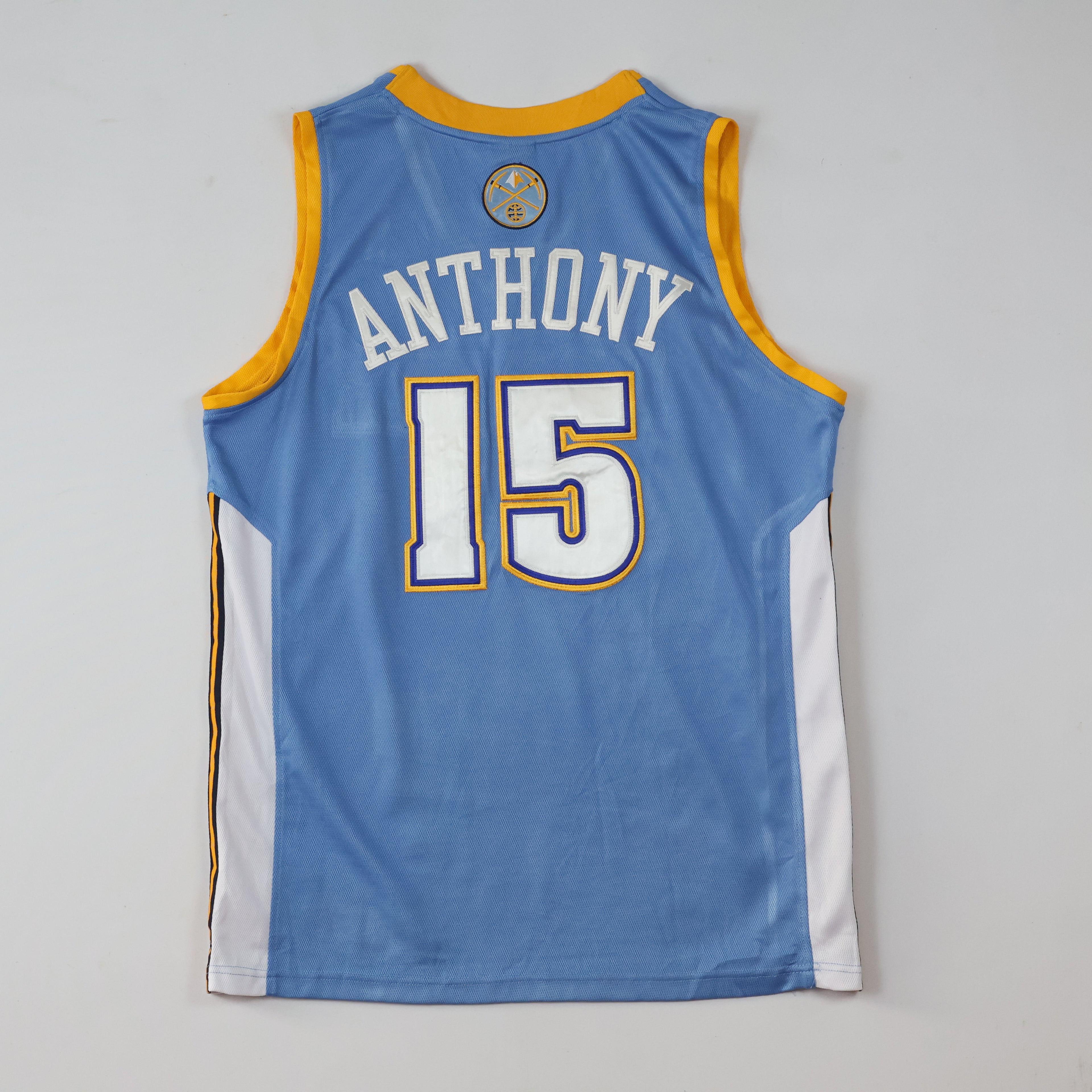 Vintage Adidas NBA Denver Nuggets Carmelo Anthony #15 Basketball Thrifted Jersey - Blue