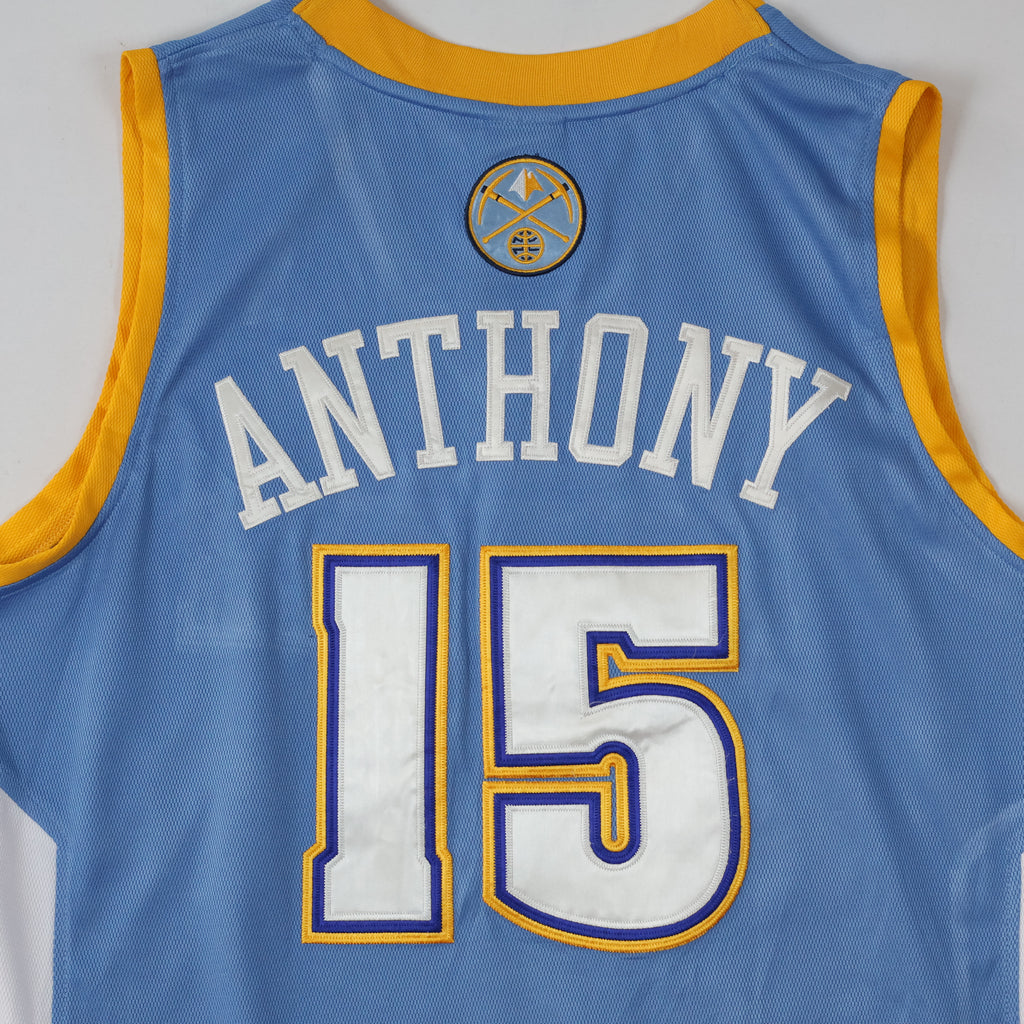 Vintage Adidas NBA Denver Nuggets Carmelo Anthony #15 Basketball Thrifted Jersey - Blue