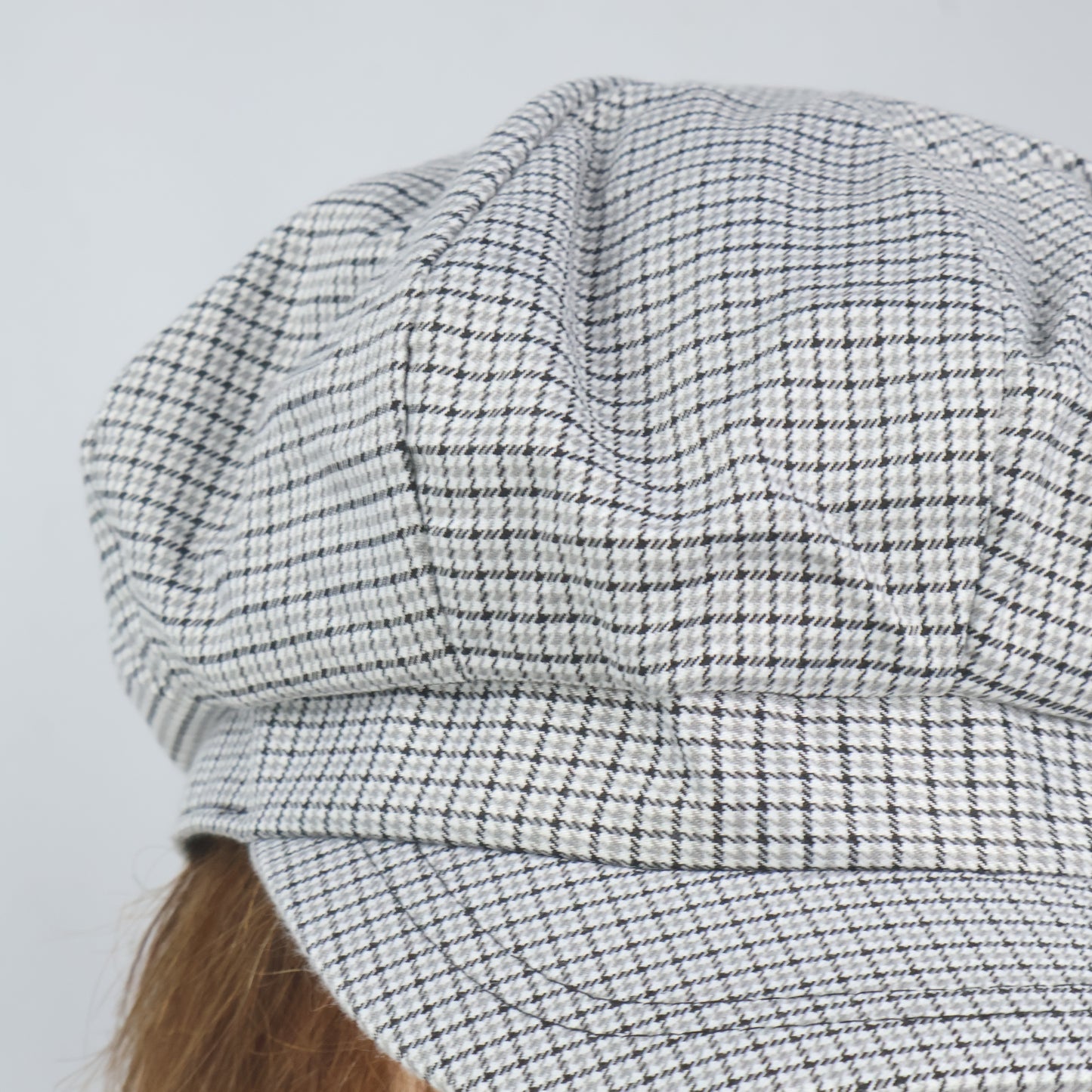 Classic Black & White Plaid Baker Boy Hat