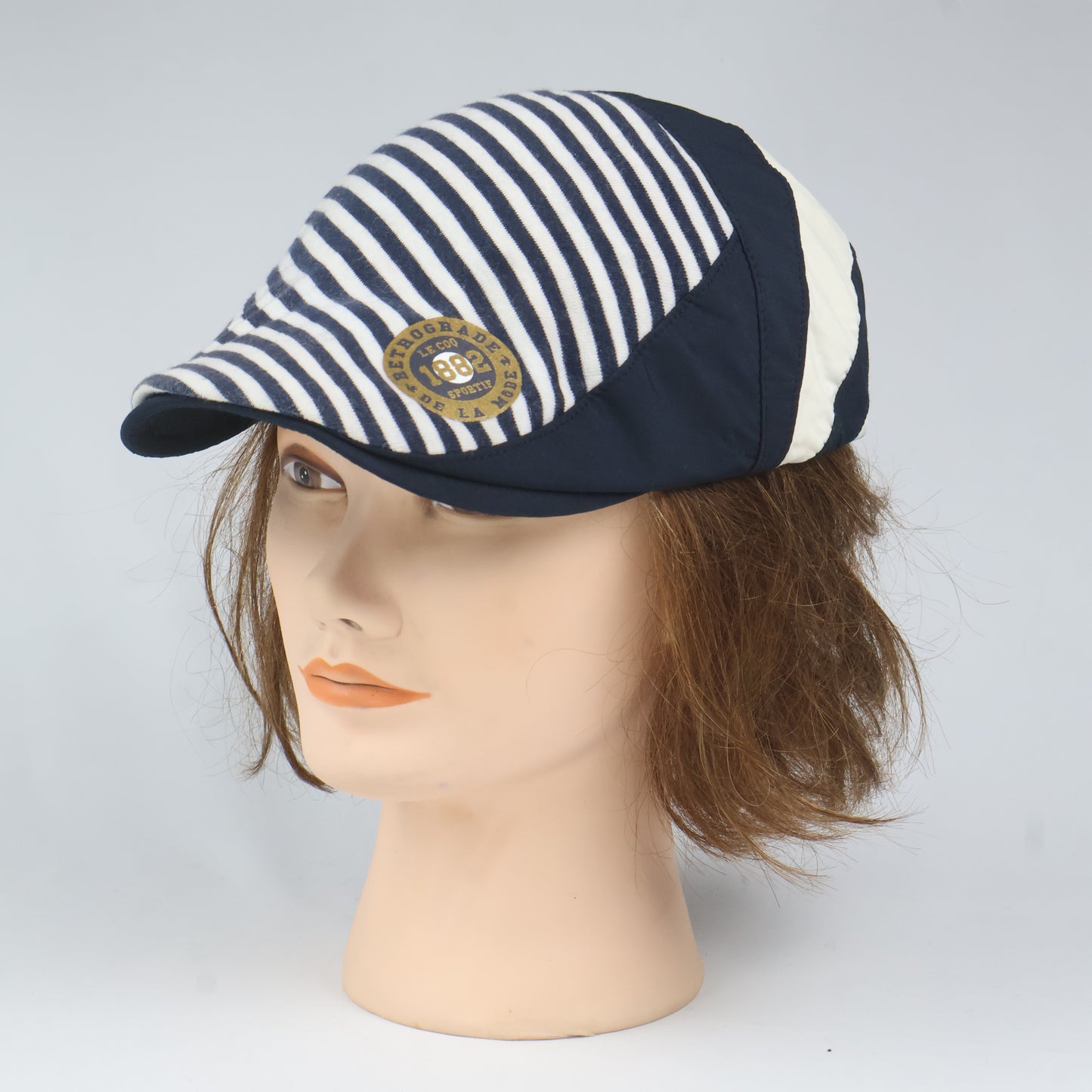 Vintage Style Le Coq Sportif Striped Flat Cap