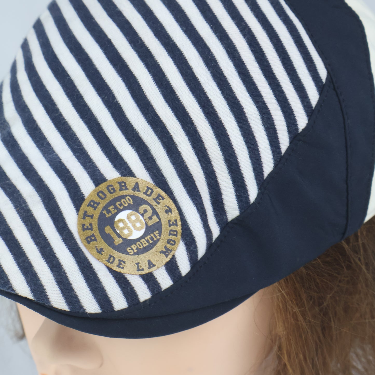 Vintage Style Le Coq Sportif Striped Flat Cap