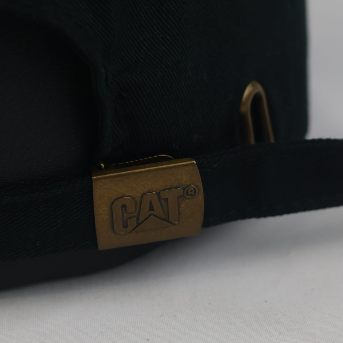 Thrifted Caterpillar Black Contrast Stitch Strapback Cap (57-59 cm) |10093