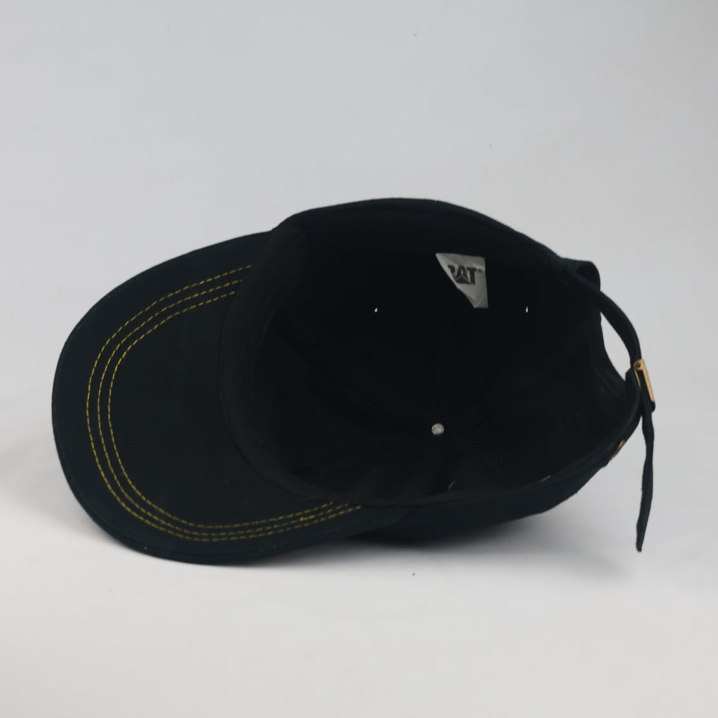 Thrifted Caterpillar Black Contrast Stitch Strapback Cap (57-59 cm) |10093