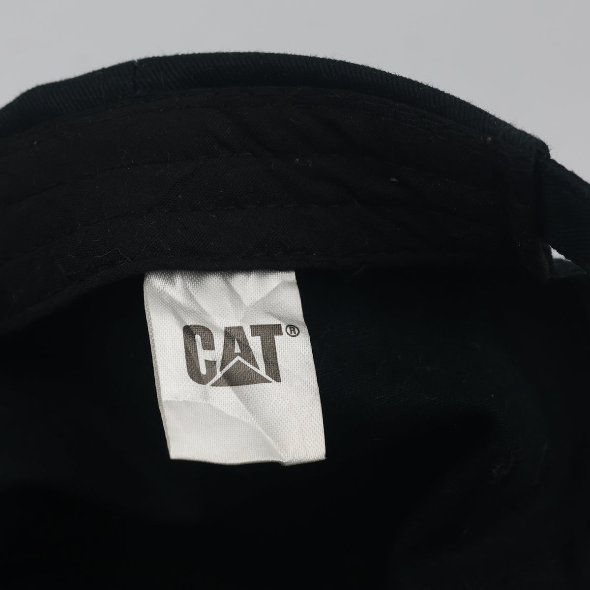 Thrifted Caterpillar Black Contrast Stitch Strapback Cap (57-59 cm) |10093