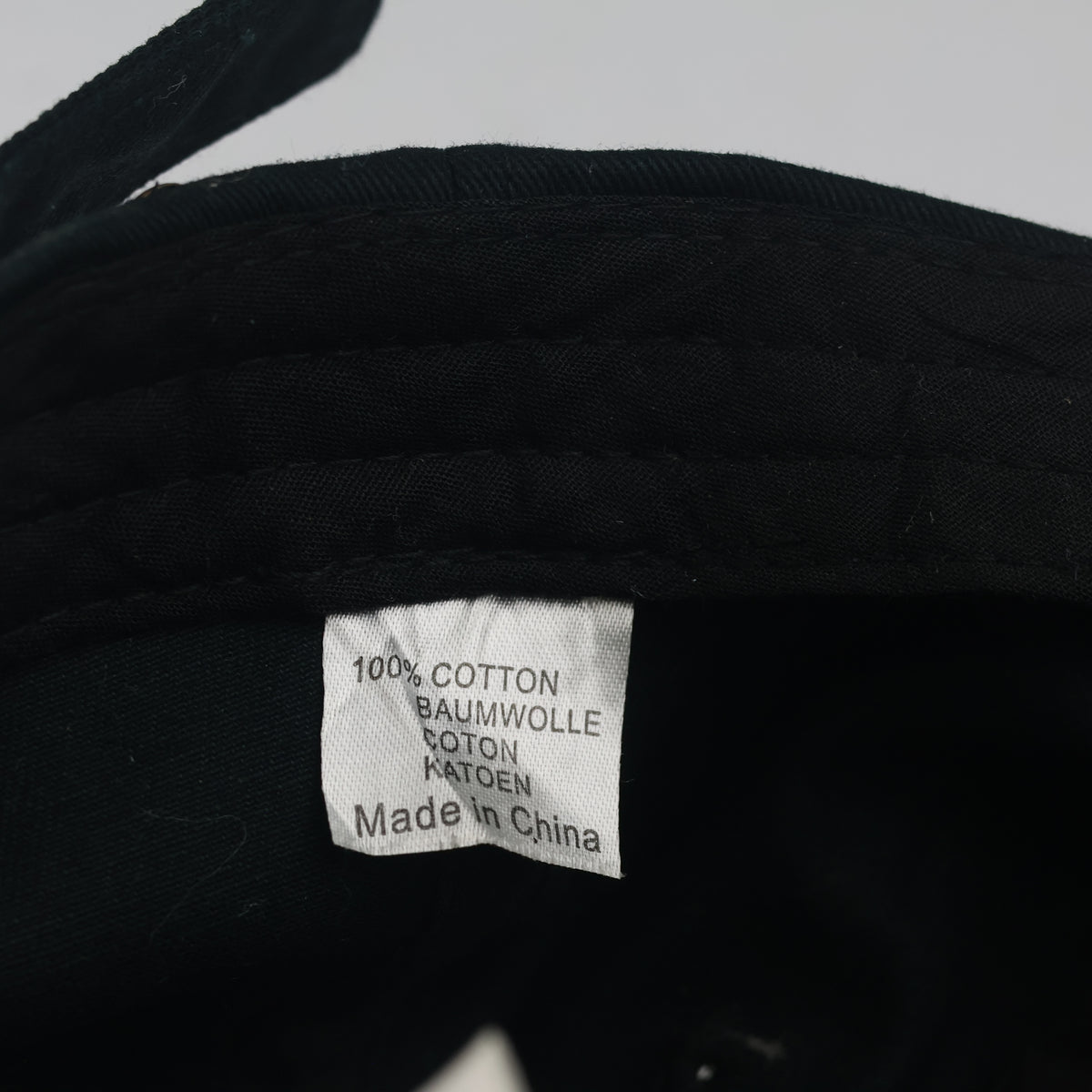 Thrifted Caterpillar Black Contrast Stitch Strapback Cap (57-59 cm) |10093
