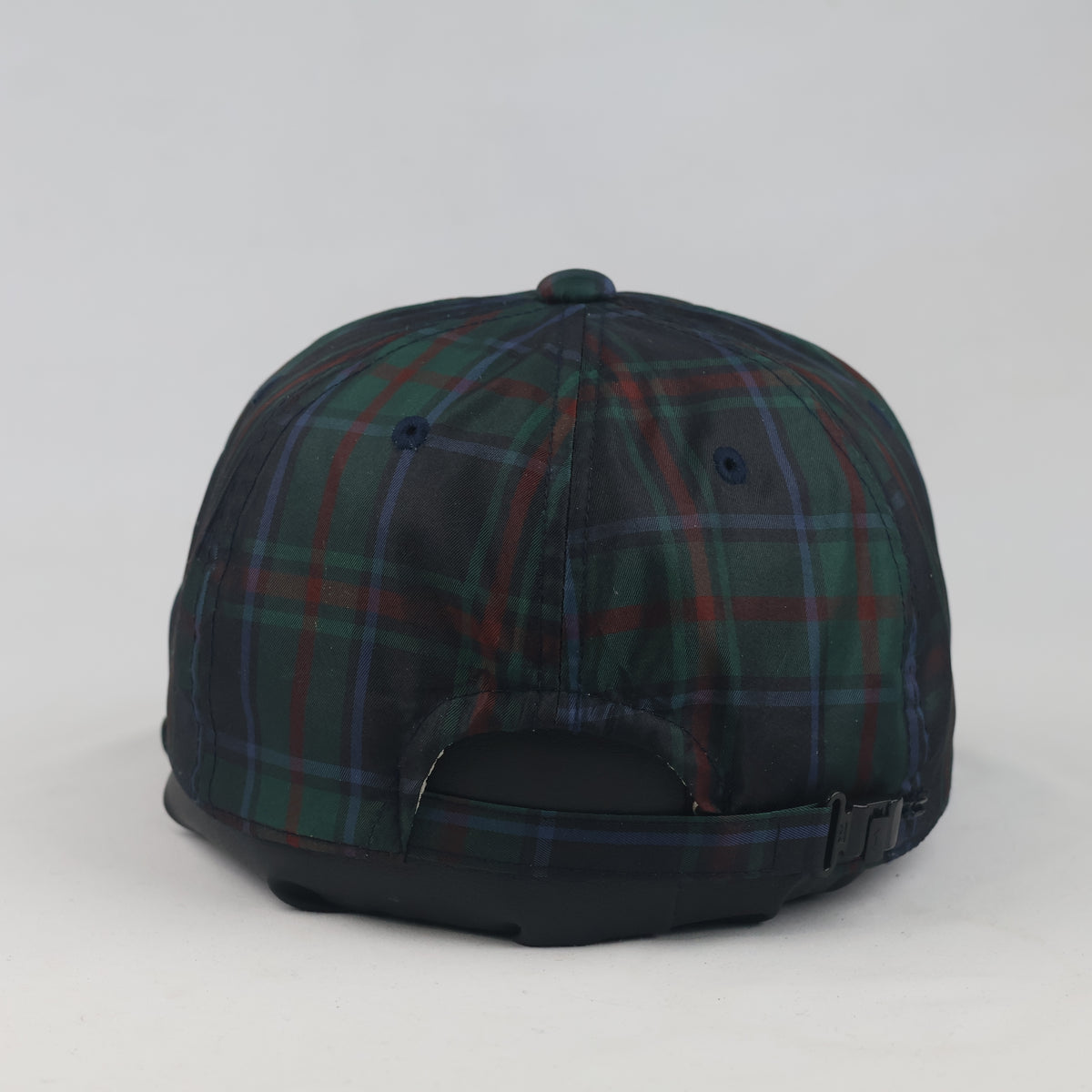 Thrifted DAKS London Black Watch Plaid Flat Brim Cap | 10103