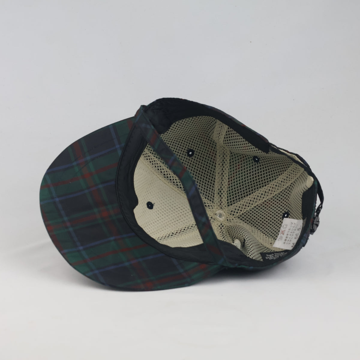 Thrifted DAKS London Black Watch Plaid Flat Brim Cap | 10103