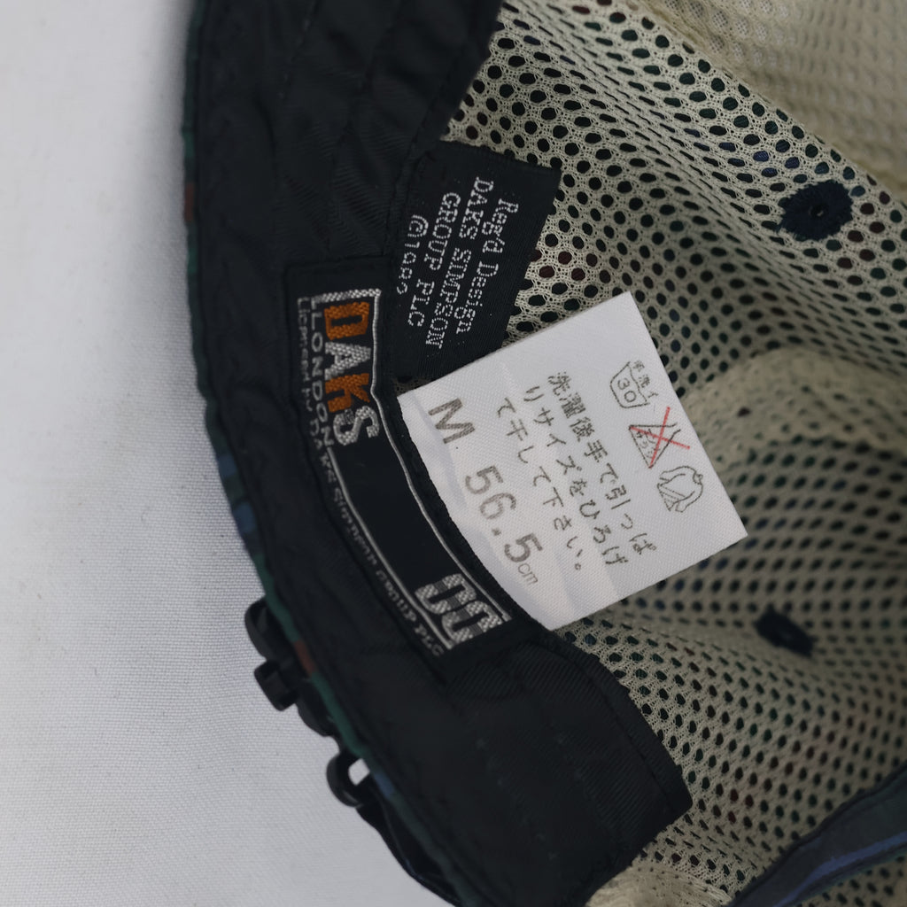 Thrifted DAKS London Black Watch Plaid Flat Brim Cap | 10103