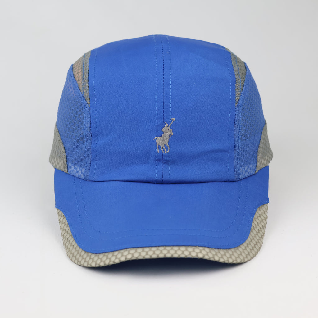 Polo Sport Style Mesh Performance Thrifted Cap – Electric Blue & Grey