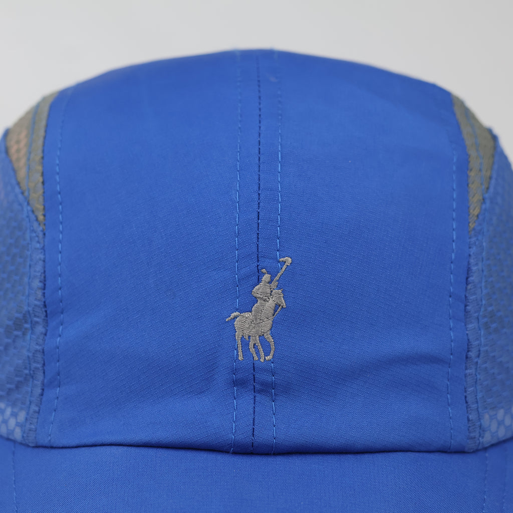 Polo Sport Style Mesh Performance Thrifted Cap – Electric Blue & Grey
