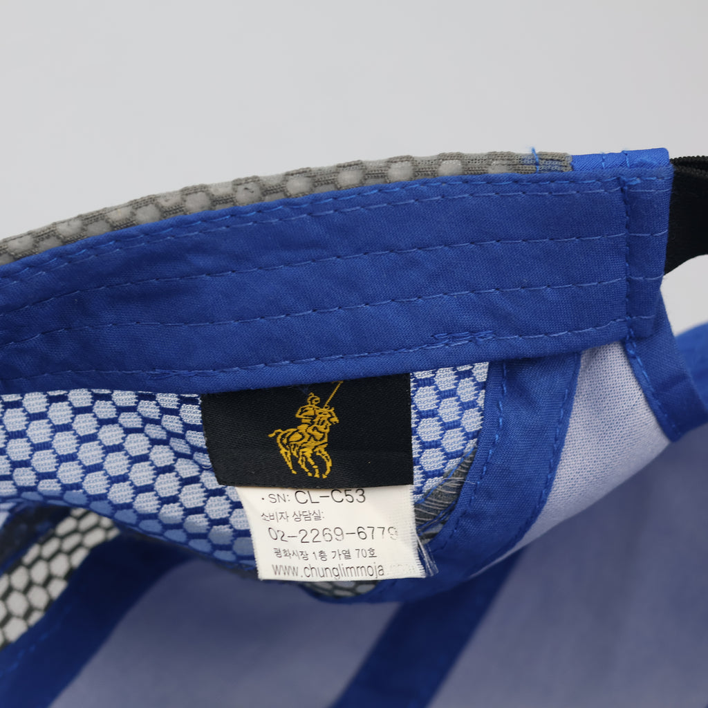 Polo Sport Style Mesh Performance Thrifted Cap – Electric Blue & Grey