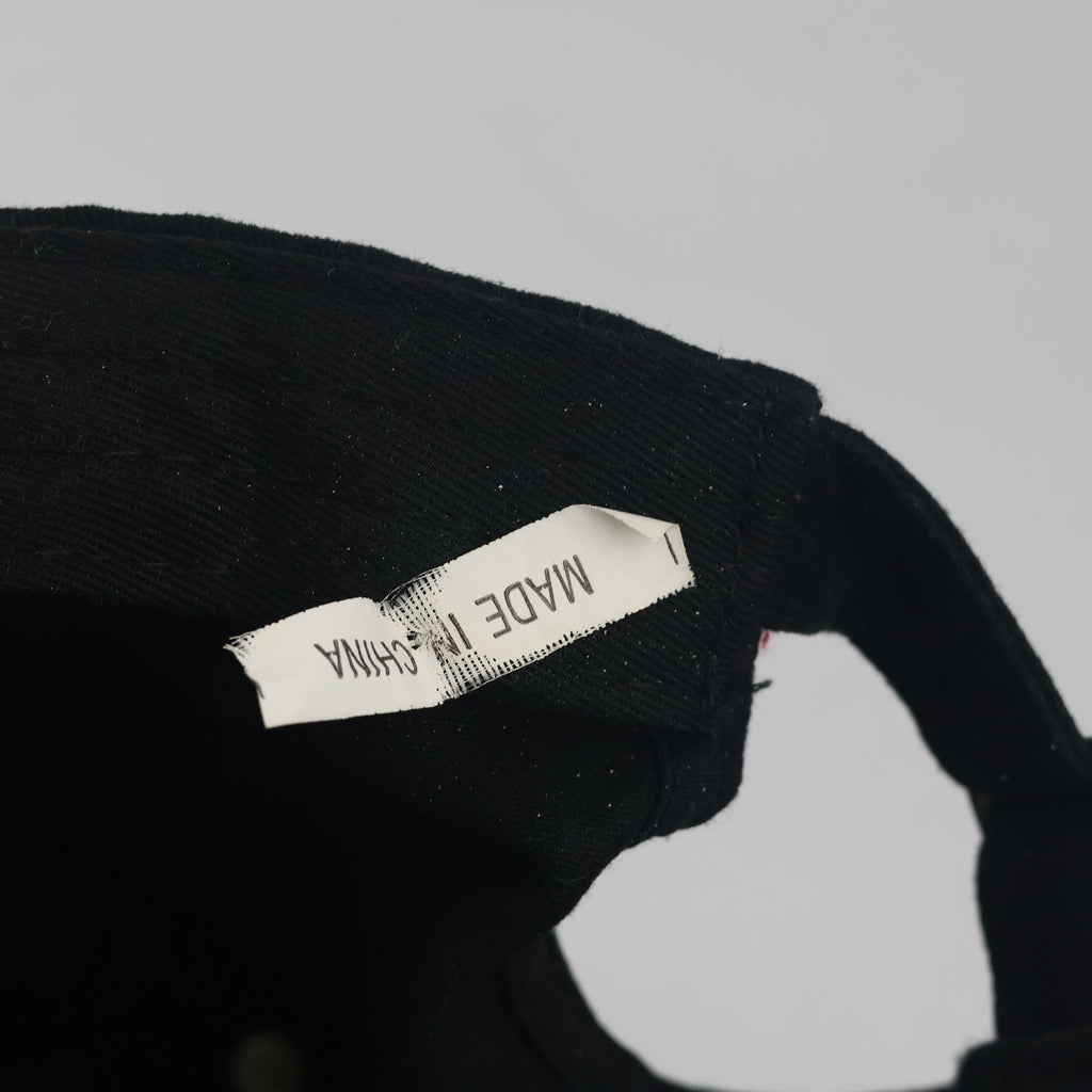 Thrifted Minimalist Black Pierced Ring Strapback Cap | 10101