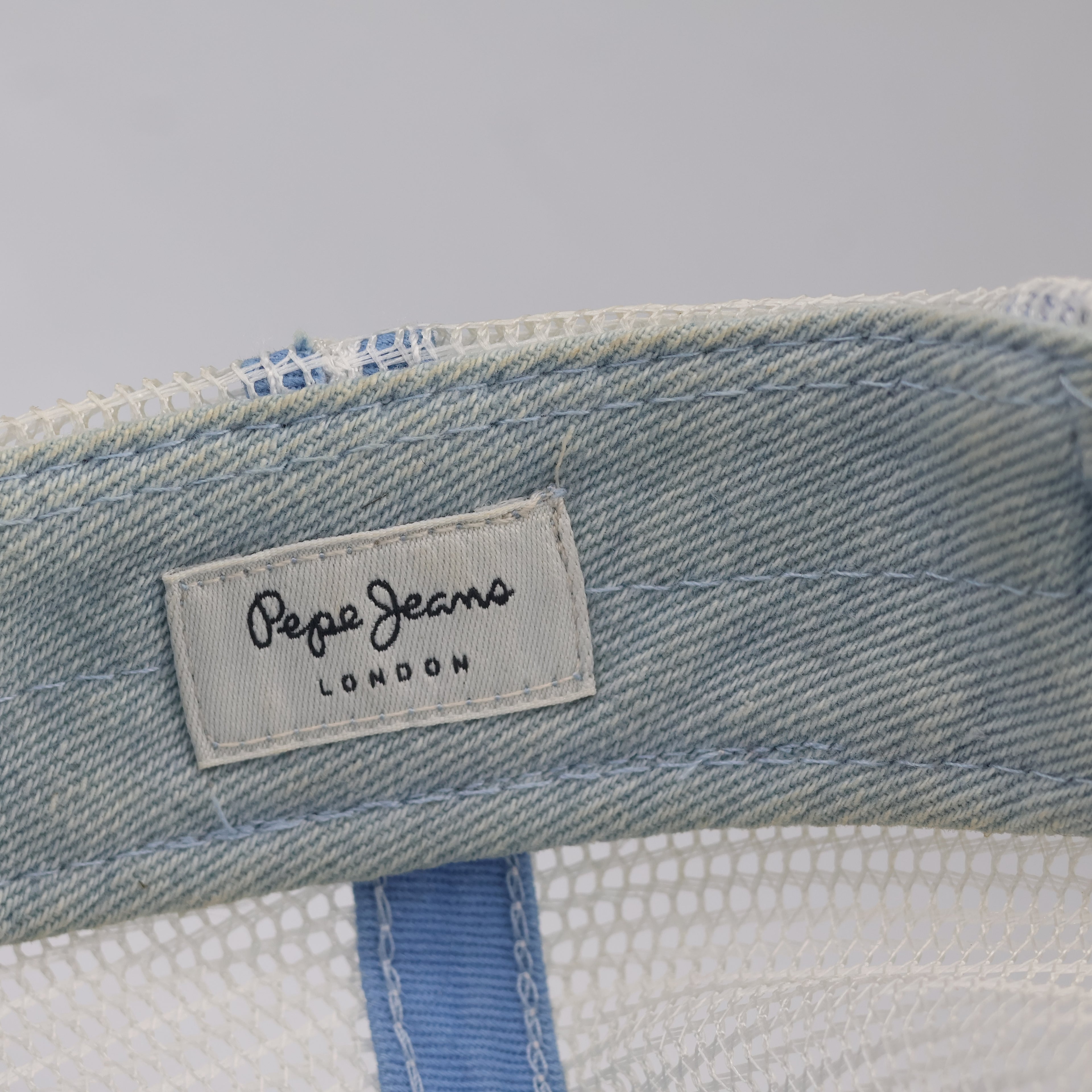 Y2K Aesthetic Pepe Jeans Blue Denim Trucker Thrifted Cap – Size 57-58cm