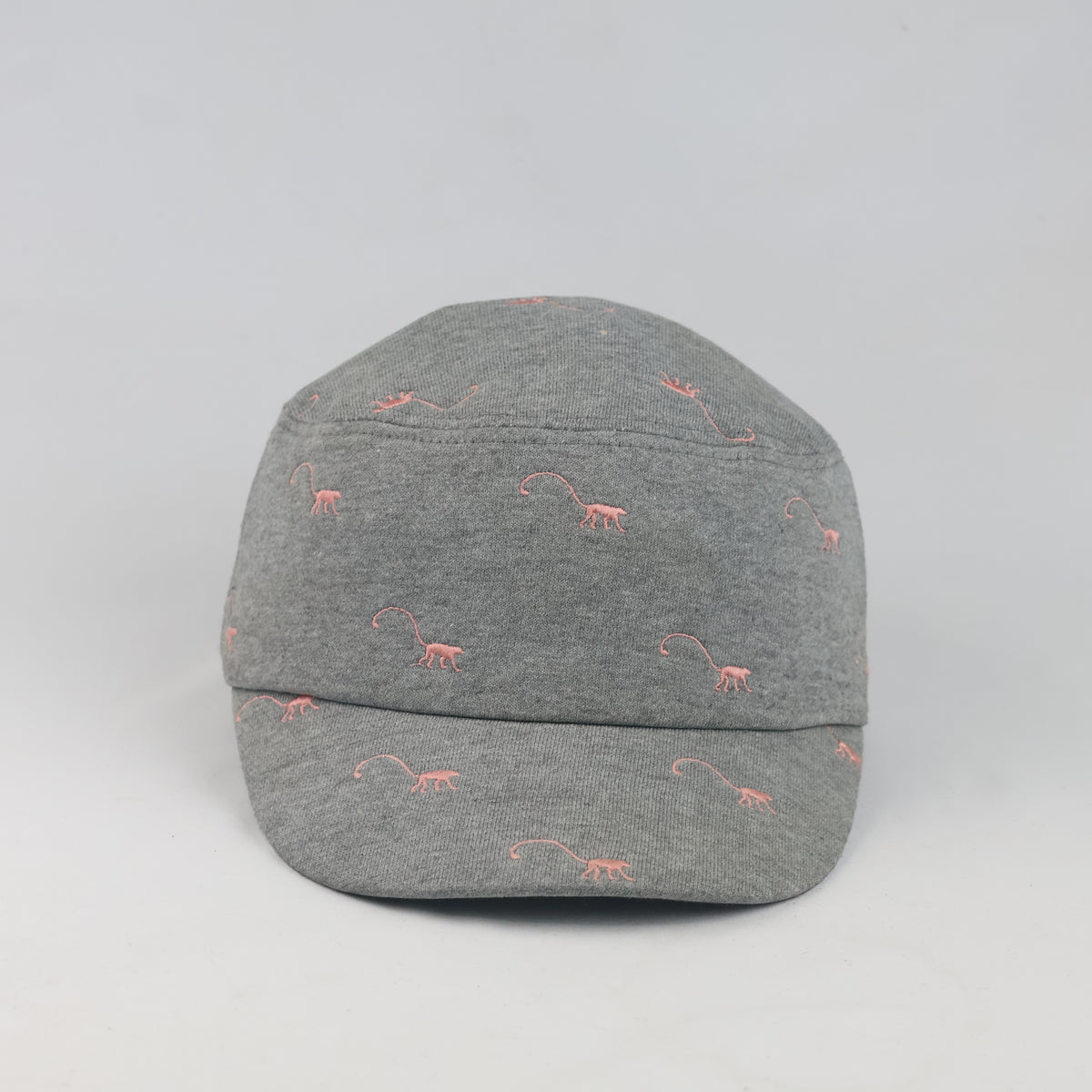 Thrifted Kipling Heather Grey Pink Embroidered Army Cap | 10132