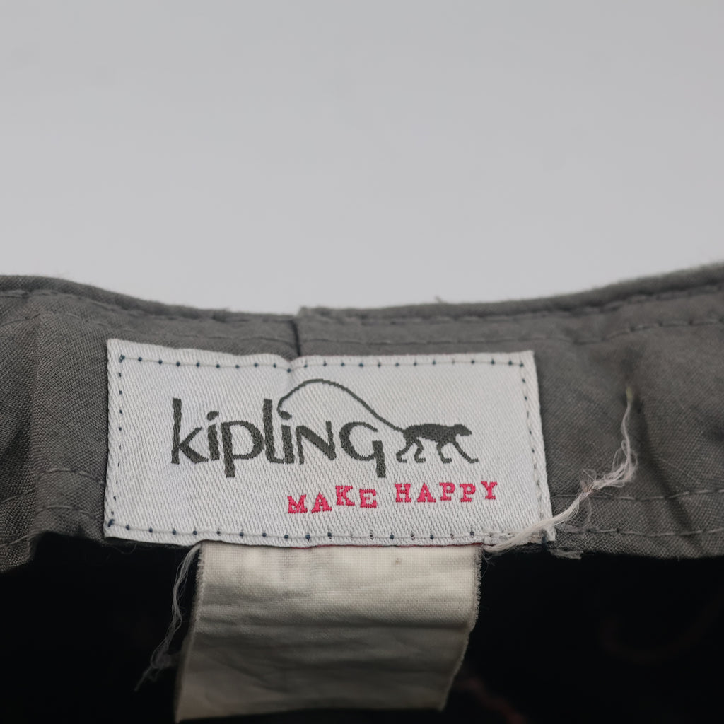 Thrifted Kipling Heather Grey Pink Embroidered Army Cap | 10132