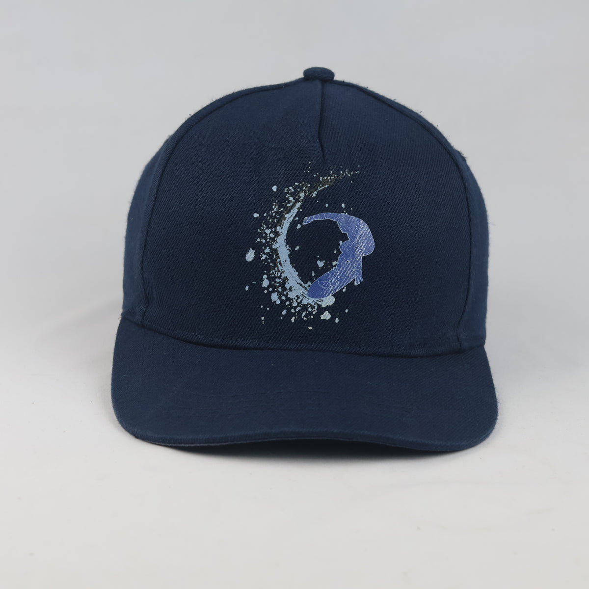 Thrifted Navy Blue Surfing Splash Print Baseball Cap | 10108