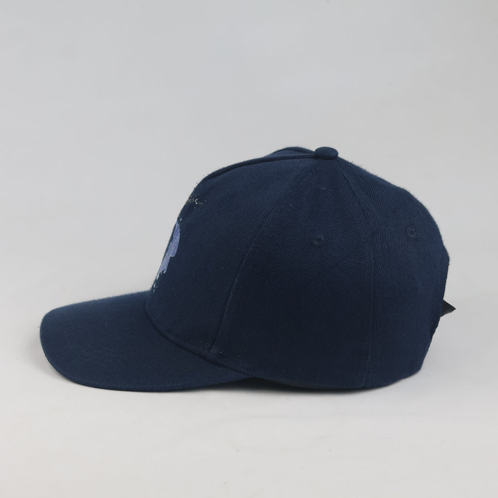 Thrifted Navy Blue Surfing Splash Print Baseball Cap | 10108