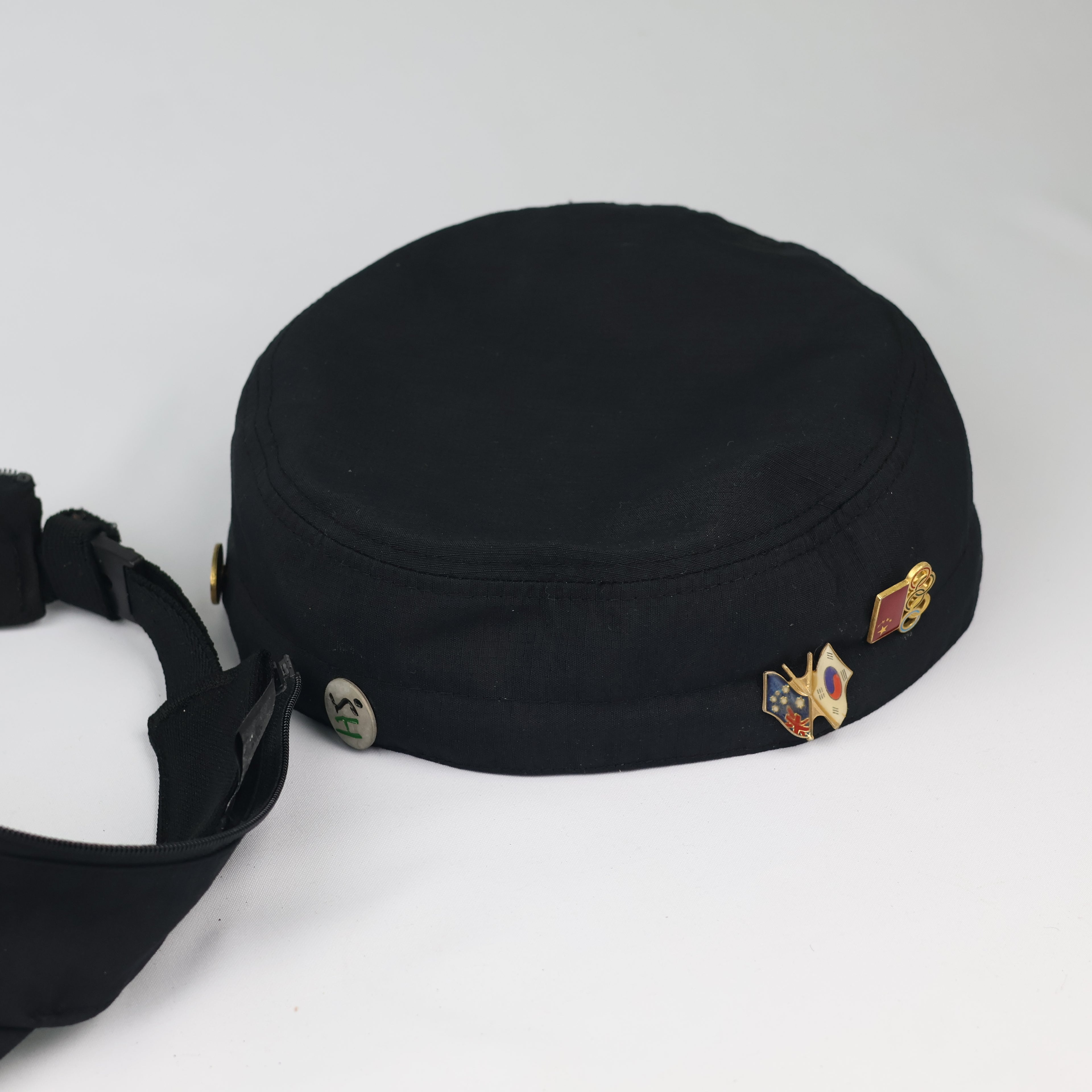 Vintage Montbell Supplex Nylon Cadet Cap with Custom Enamel Pins