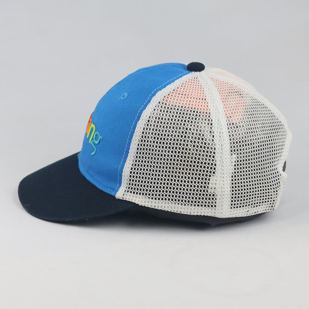 Thrifted Coupang Blue White Mesh Corporate Snapback Cap | 10106