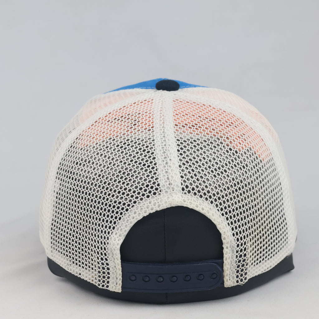 Thrifted Coupang Blue White Mesh Corporate Snapback Cap | 10106